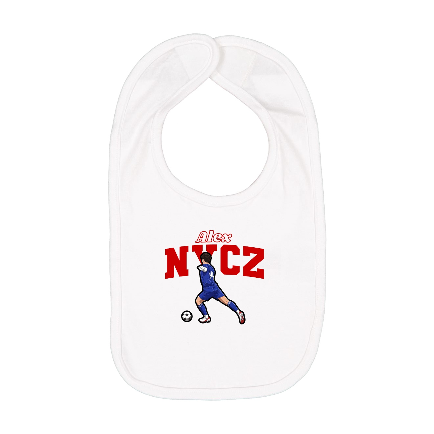 Infant Bib — Name Arch in White