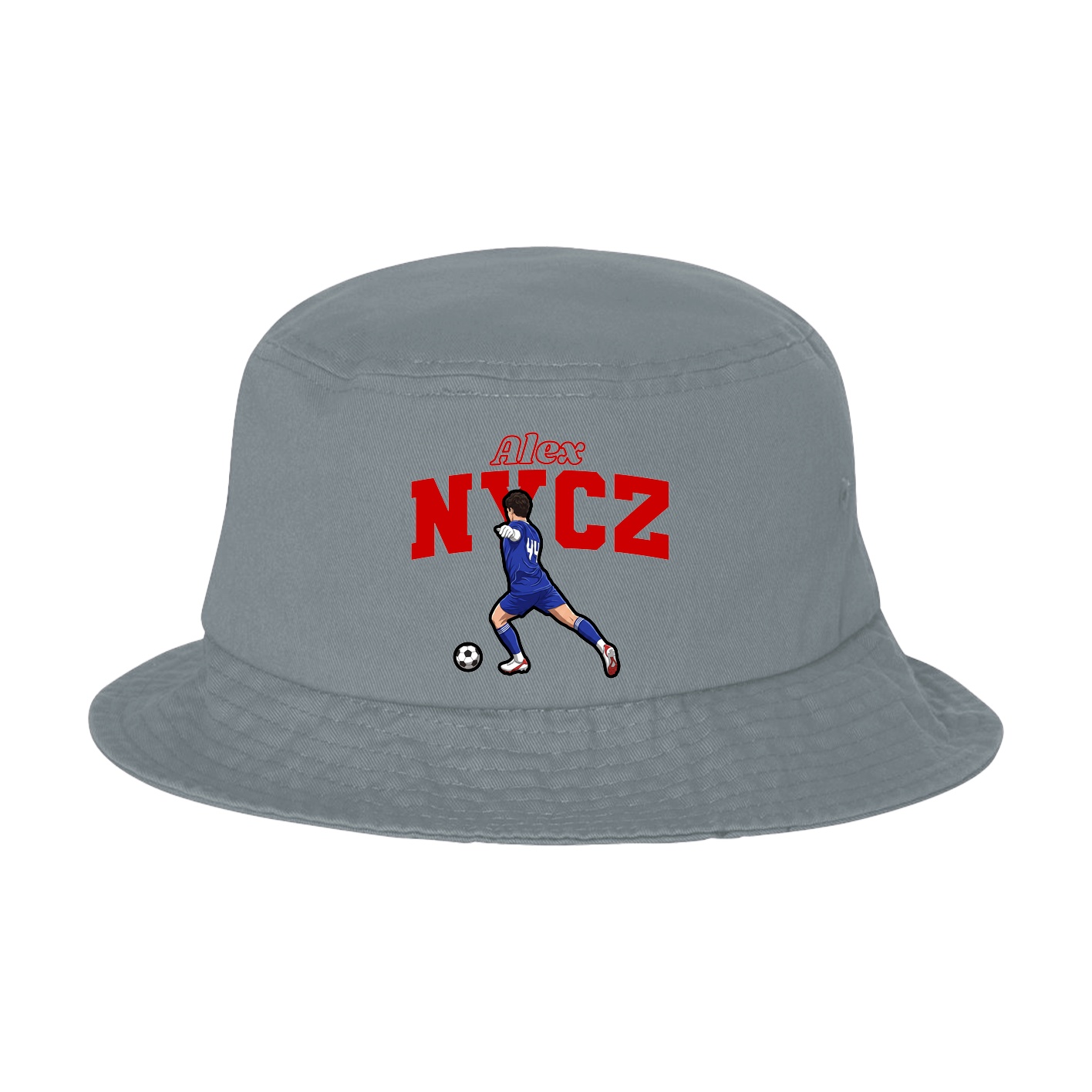 Bucket Cap — Name Arch in Grey