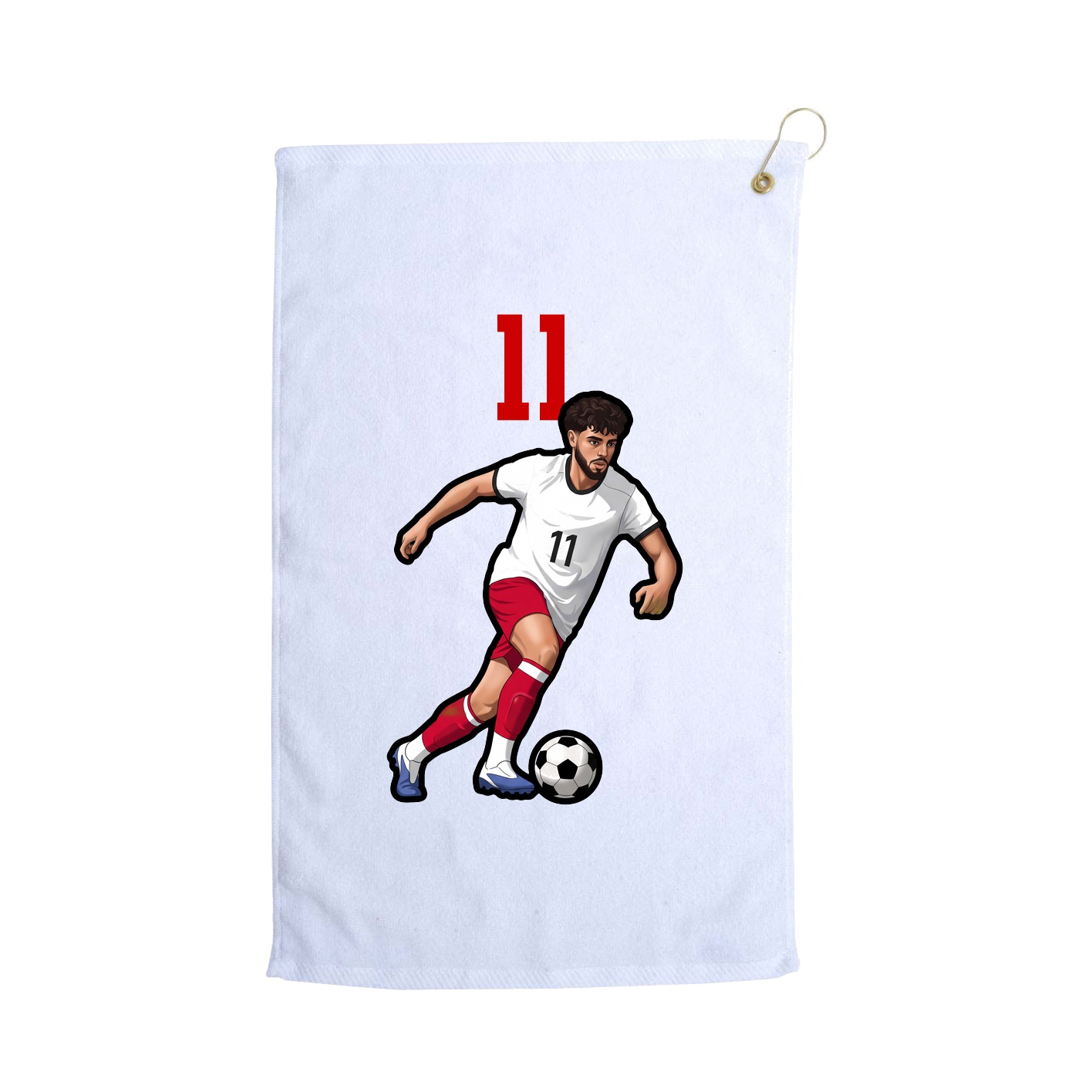 Golf Towel — Number Top in White