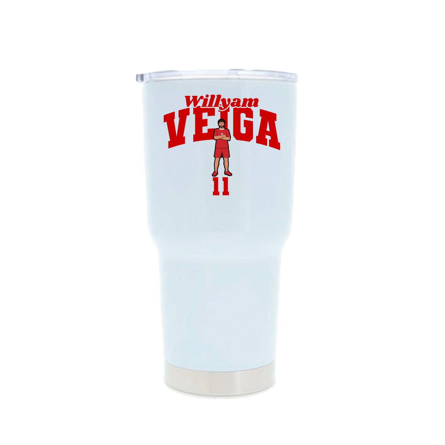 30oz Stainless Steel Tumbler — Signature Arch in White