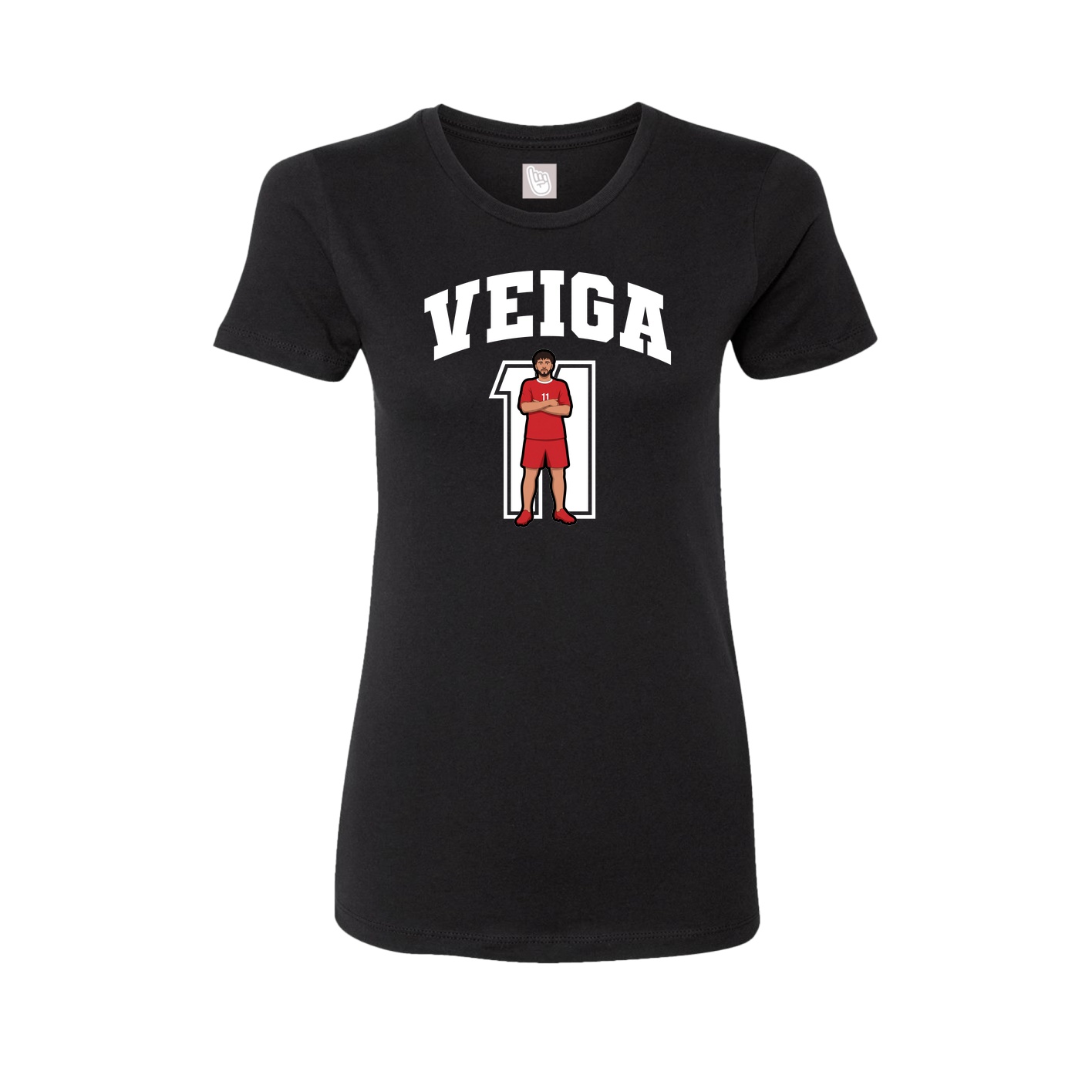 Fitted Women's Tee — Number in Black