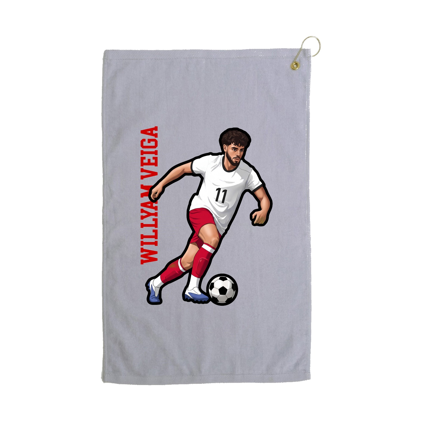 Golf Towel — Name Vertical in Grey