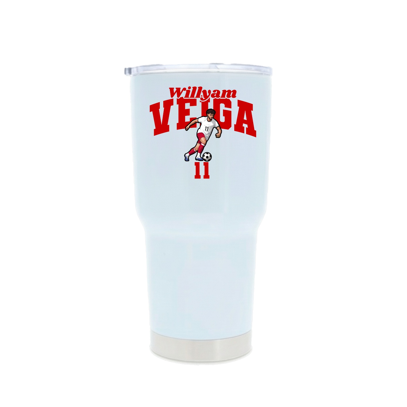 30oz Stainless Steel Tumbler — Signature Arch in White