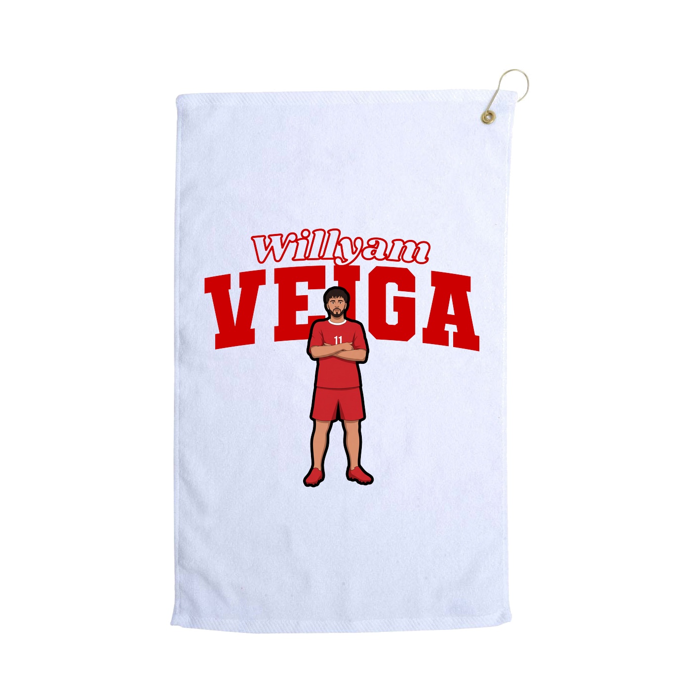 Golf Towel — Name Arch in White