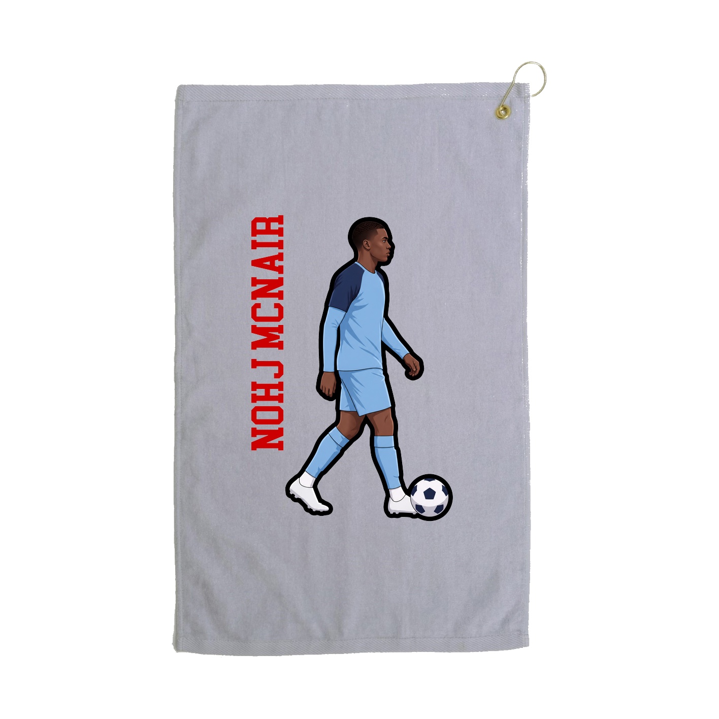Golf Towel — Name Vertical in Grey