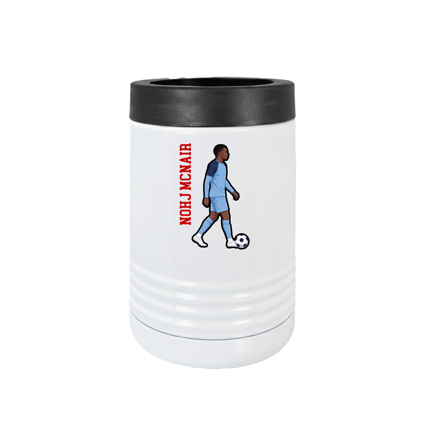 Beverage Holder — Name Vertical in White