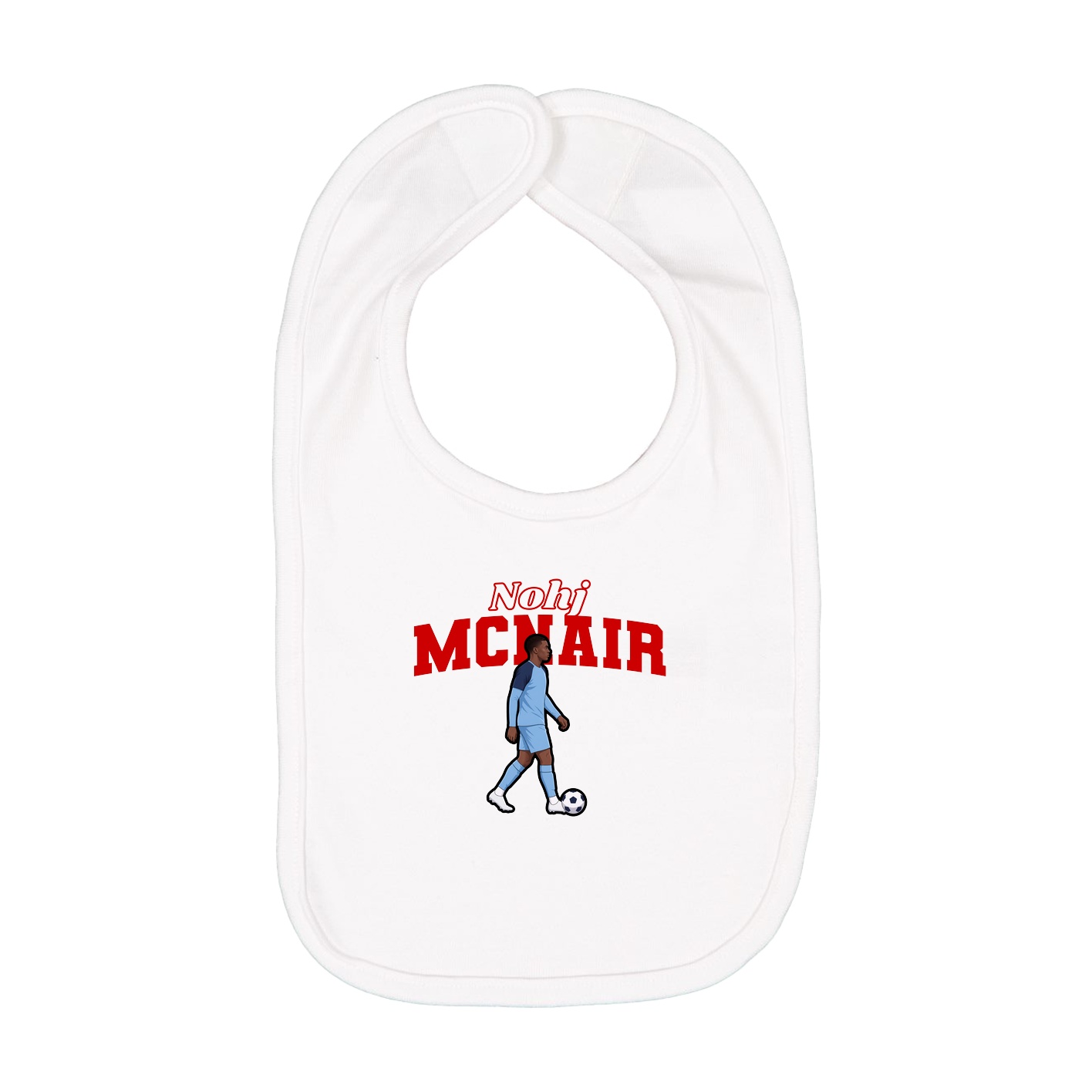 Infant Bib — Name Arch in White