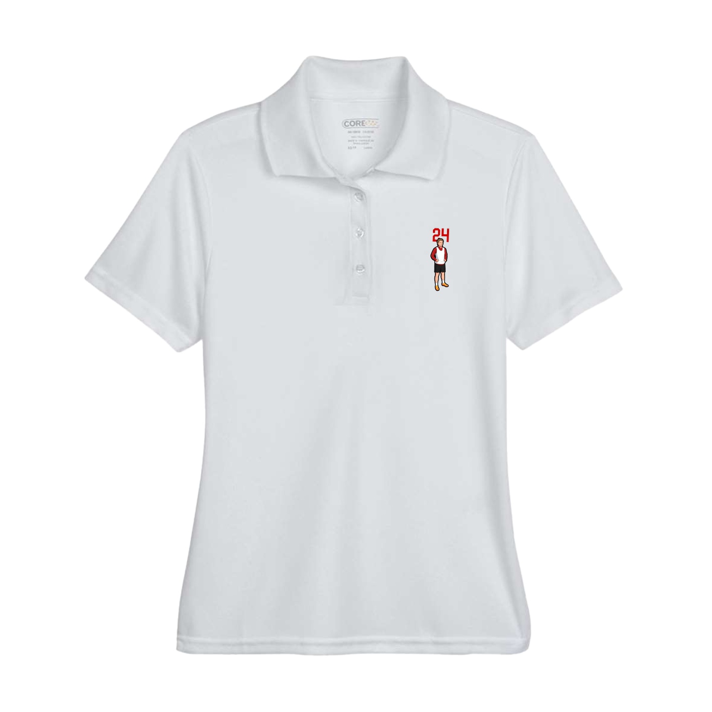 Womens Performance Polo — Number Top in Grey