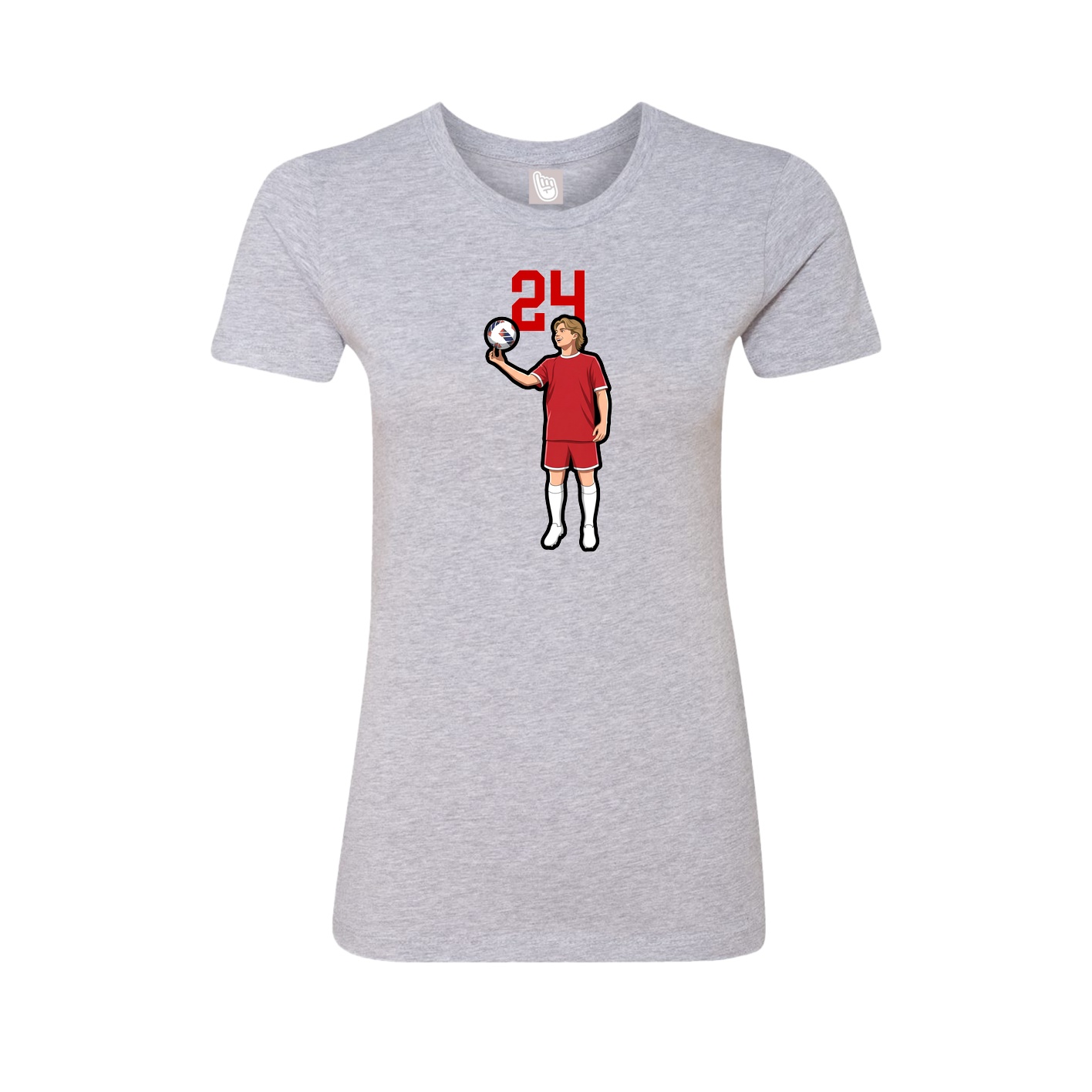 Fitted Women's Tee — Number Top in Grey