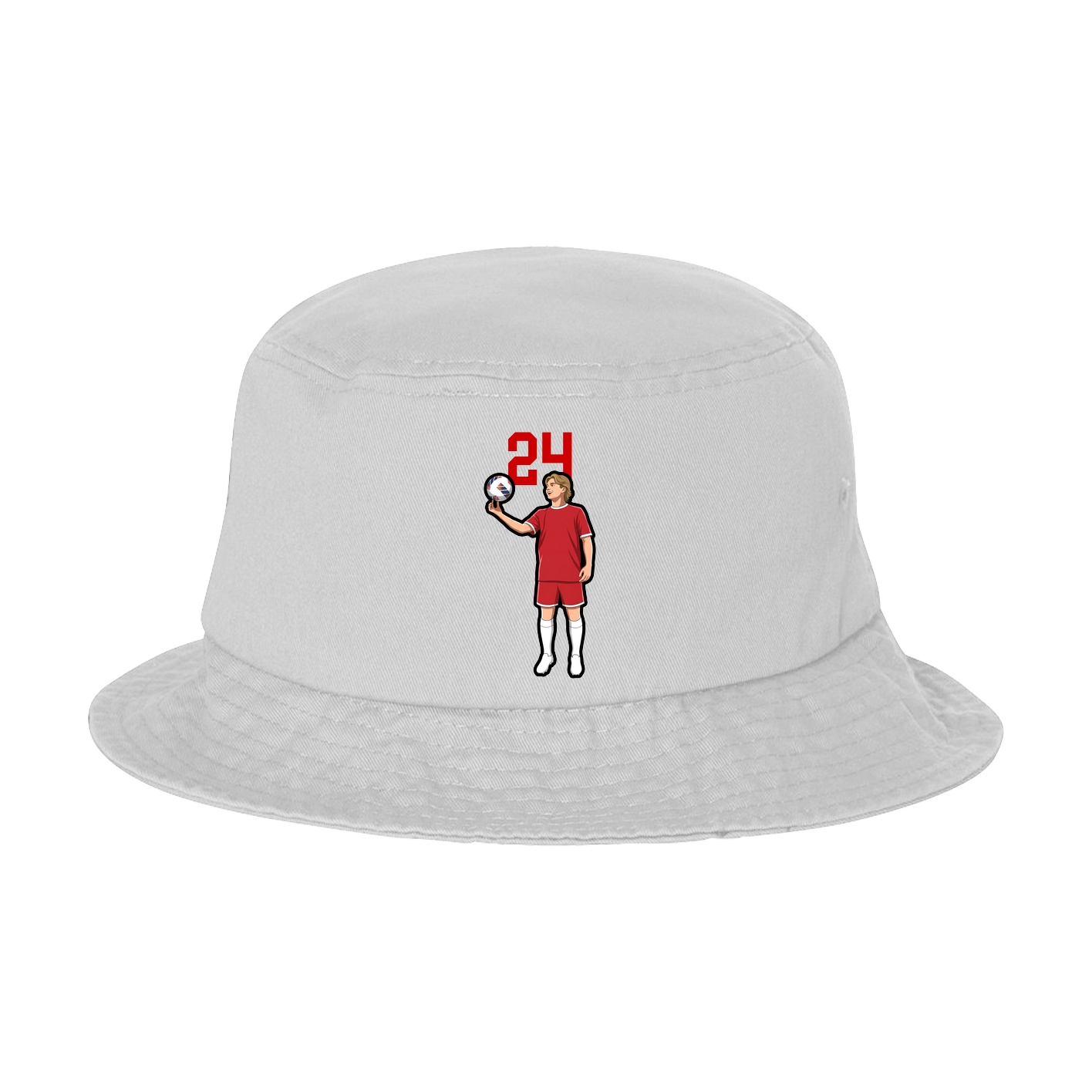 Bucket Cap — Number Top in White
