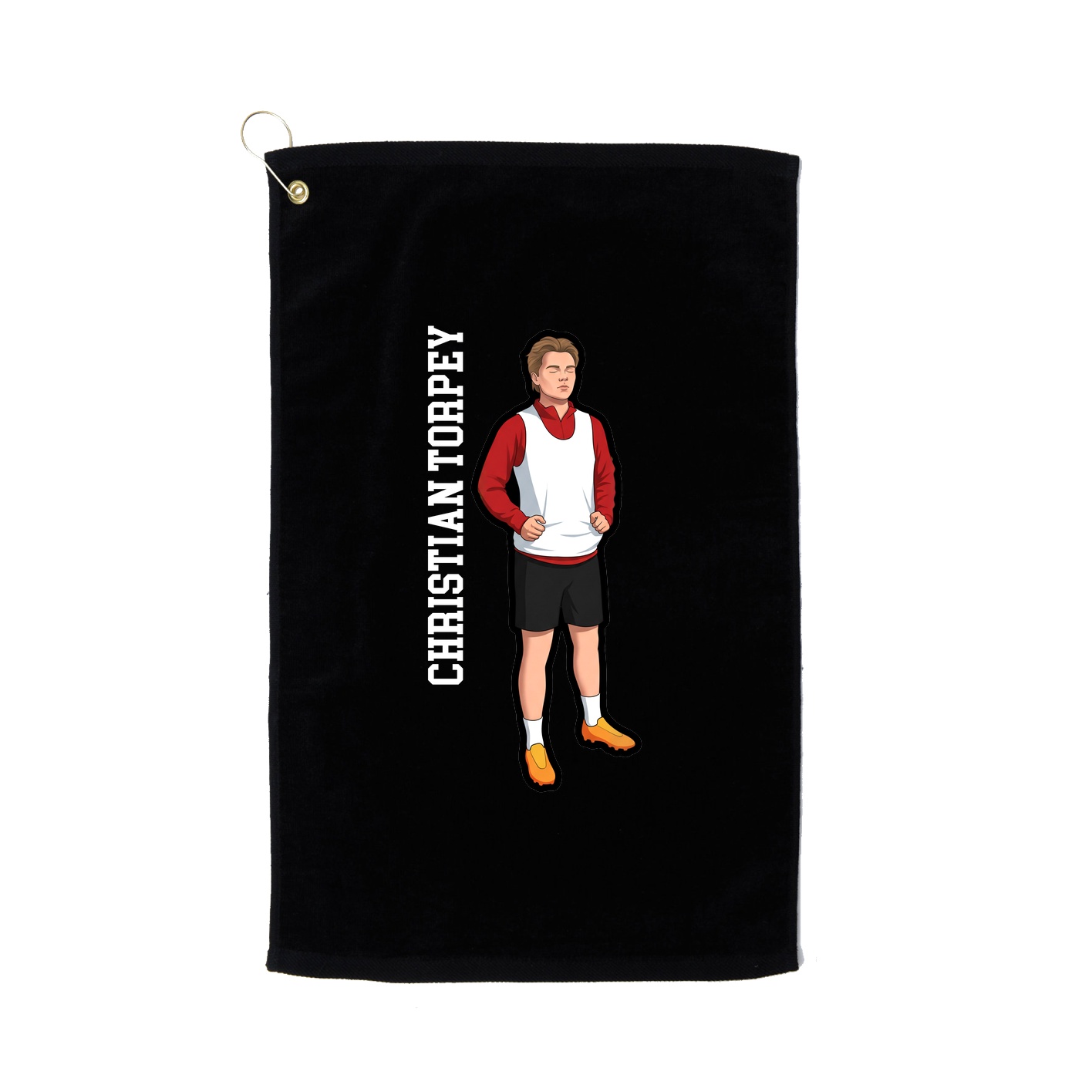 Golf Towel — Name Vertical in Black