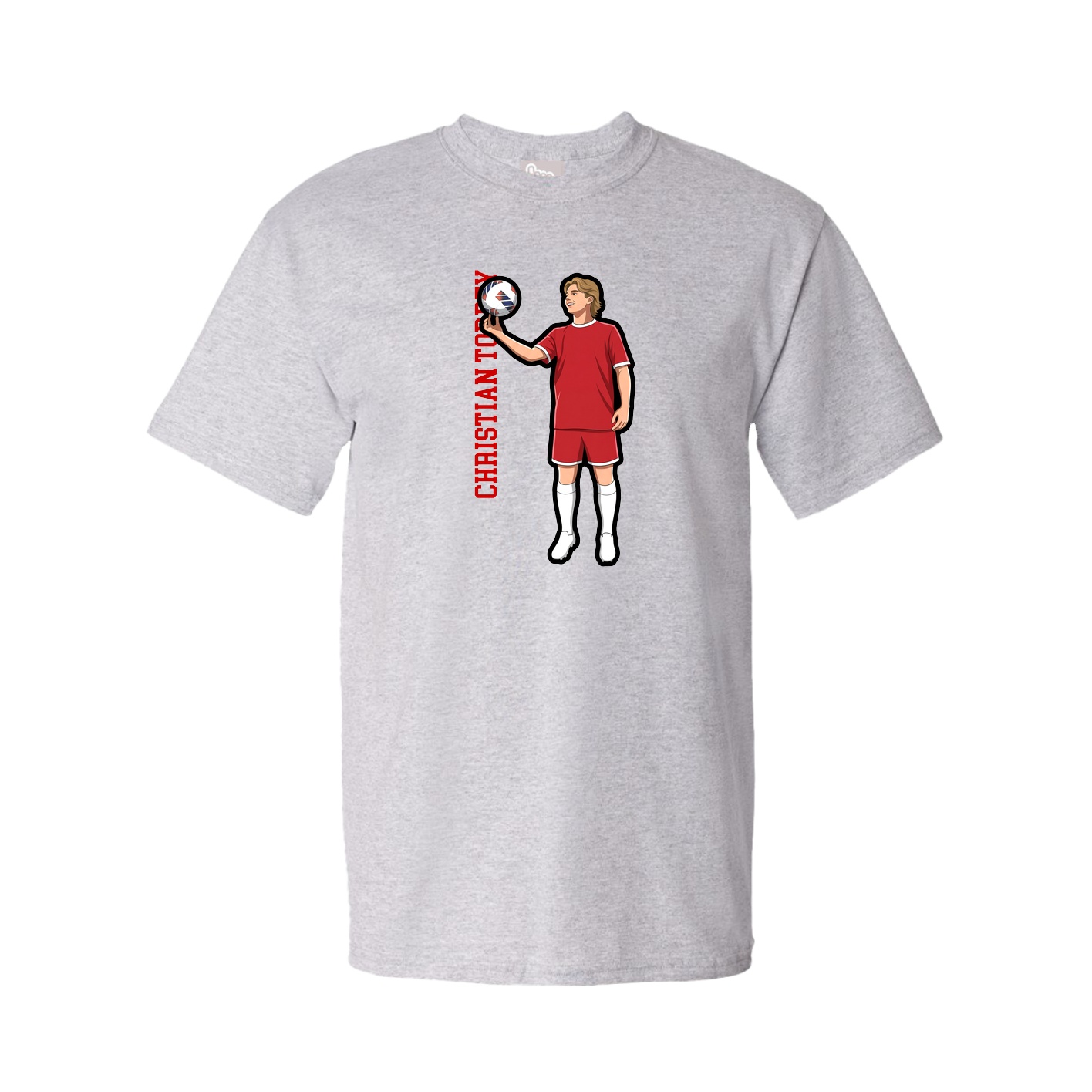 Tee — Name Vertical in Grey