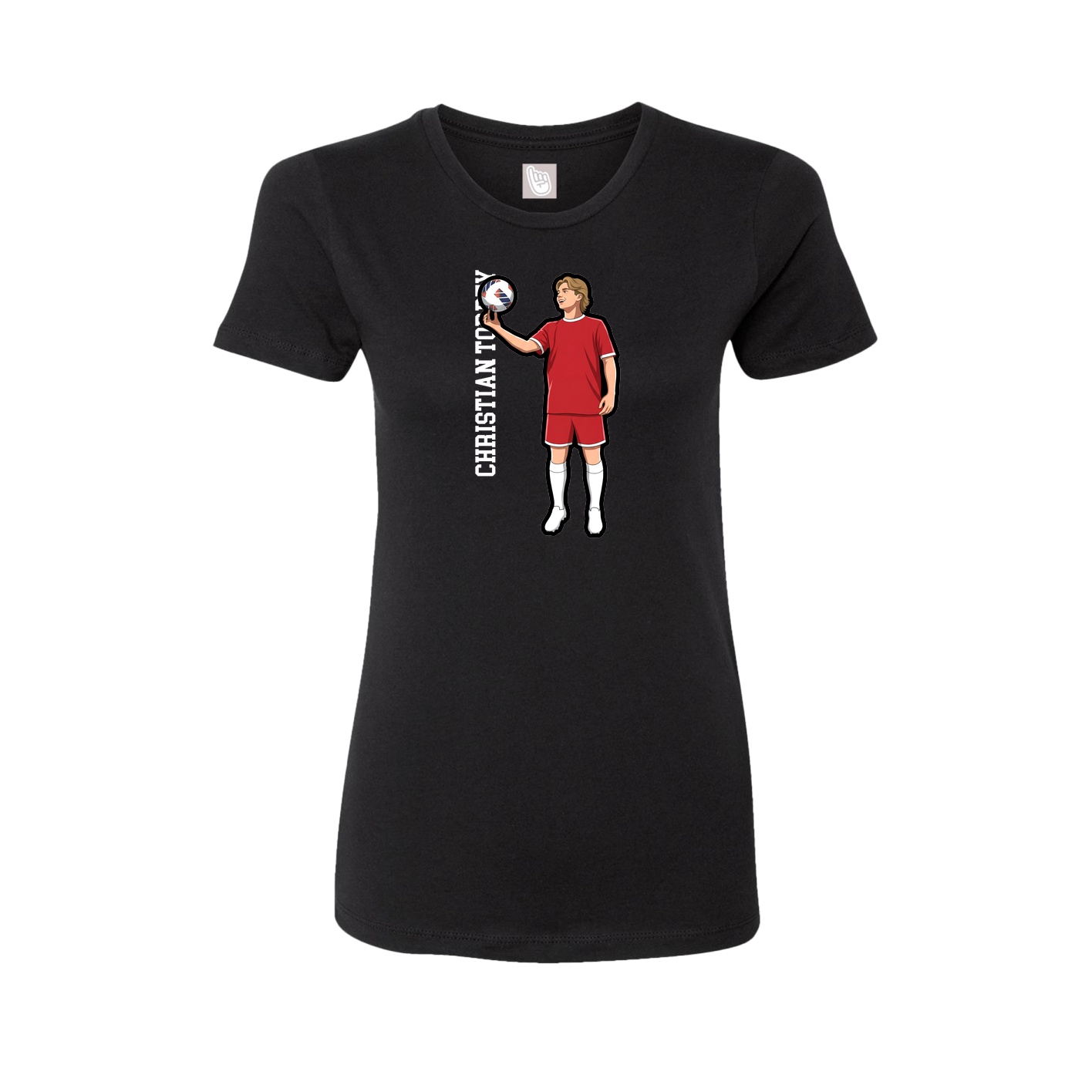 Fitted Women's Tee — Name Vertical in Black