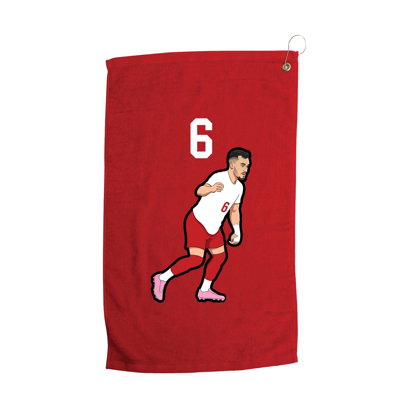 Golf Towel — Number Top in Red