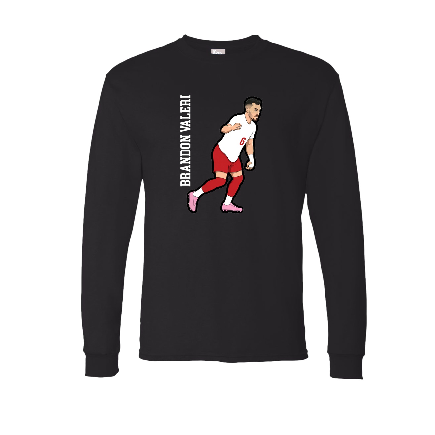 Long Sleeve Tee — Name Vertical in Black