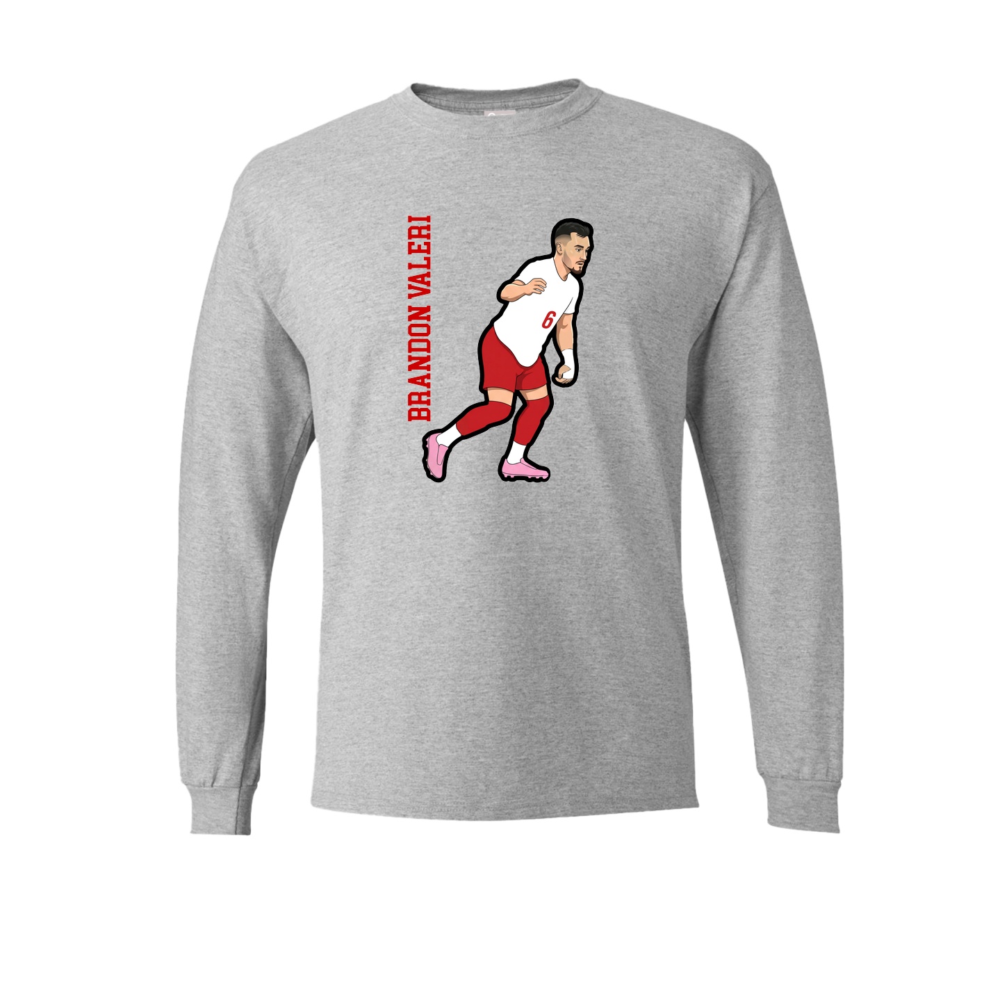 Long Sleeve Tee — Name Vertical in Grey