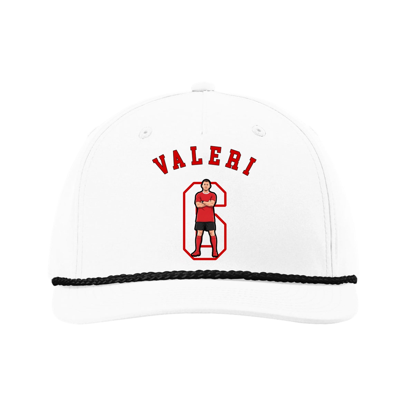 Five-Panel Classic Rope Cap — Shirsey Arch in White