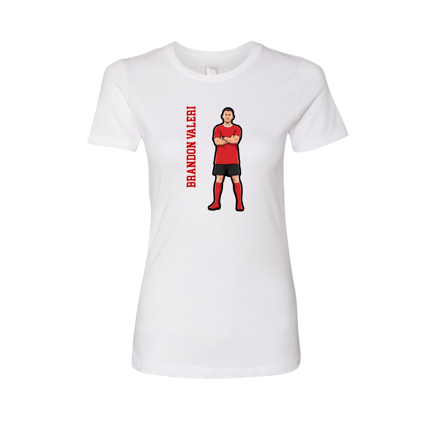 Womens Tee — Name Vertical in White