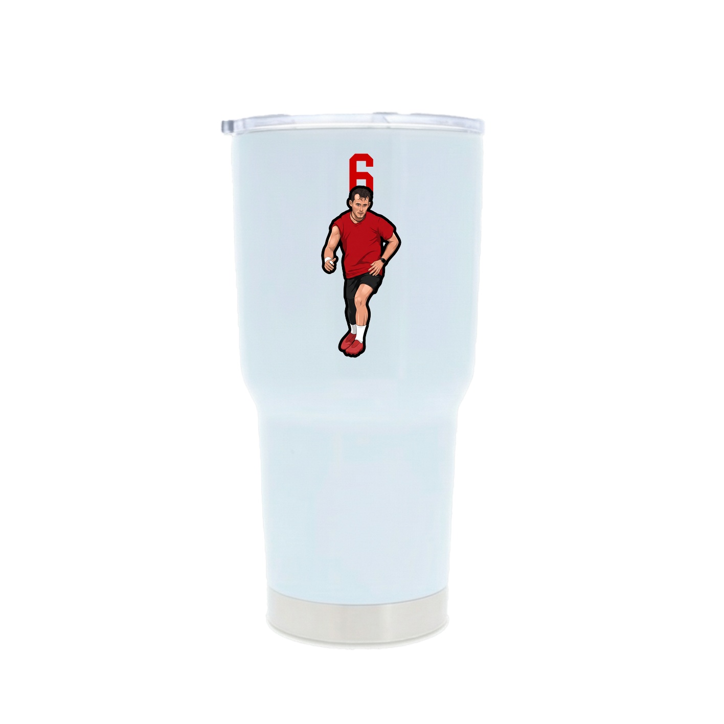 30oz Stainless Steel Tumbler — Number Top in White