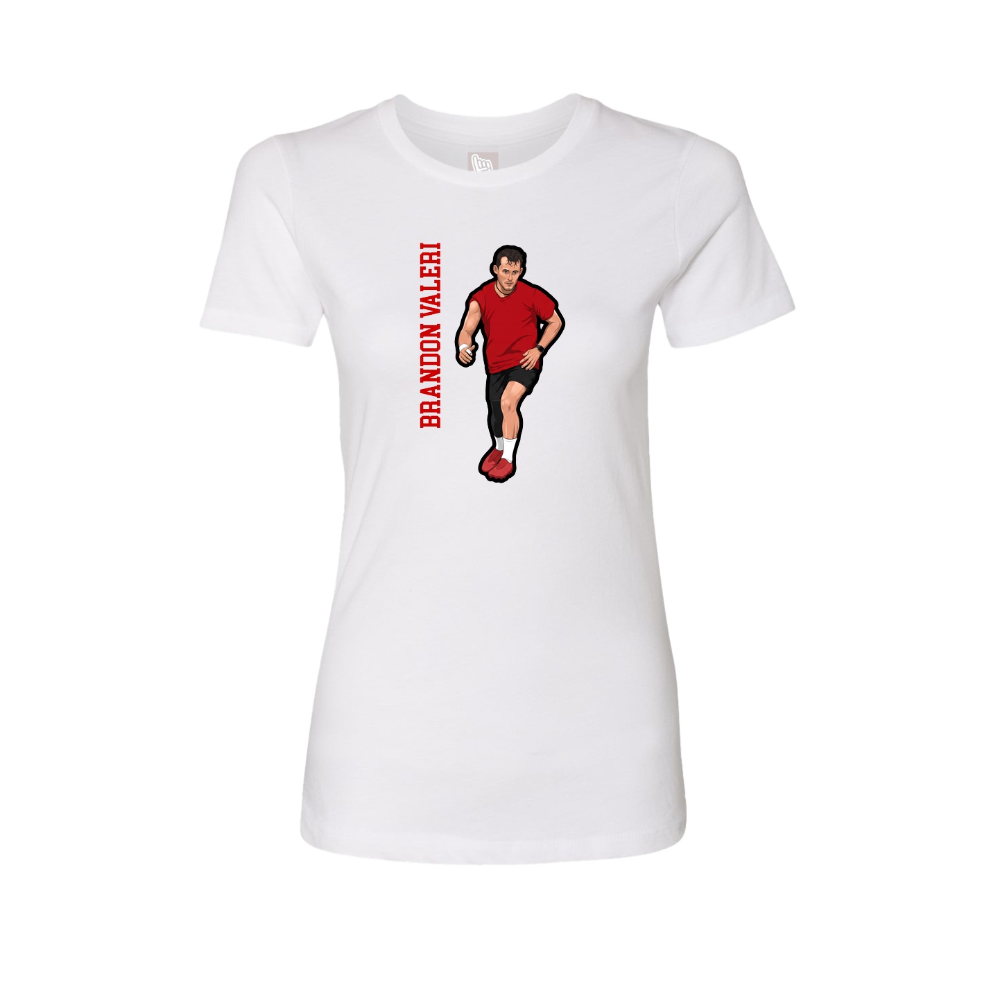 Womens Tee — Name Vertical in White