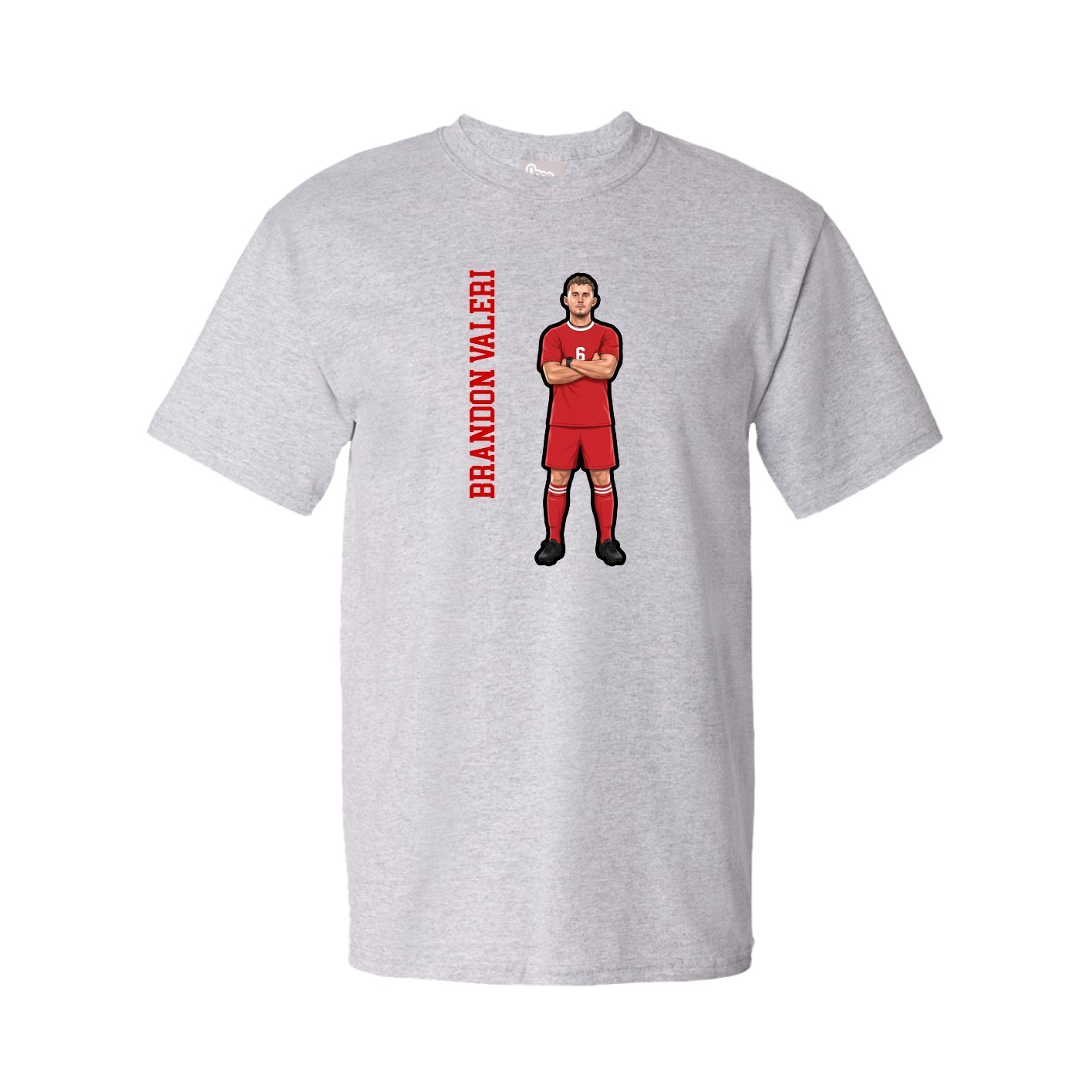 Tee — Name Vertical in Grey