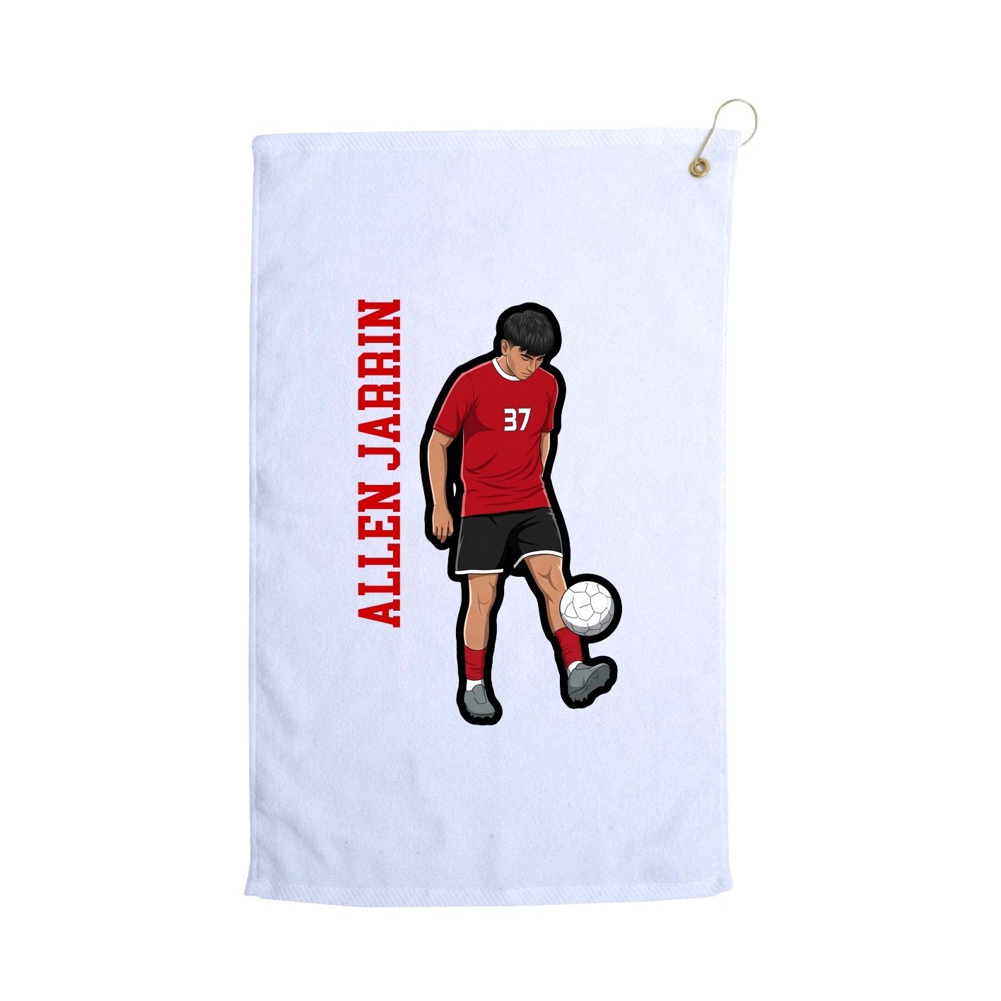 Golf Towel — Name Vertical in White
