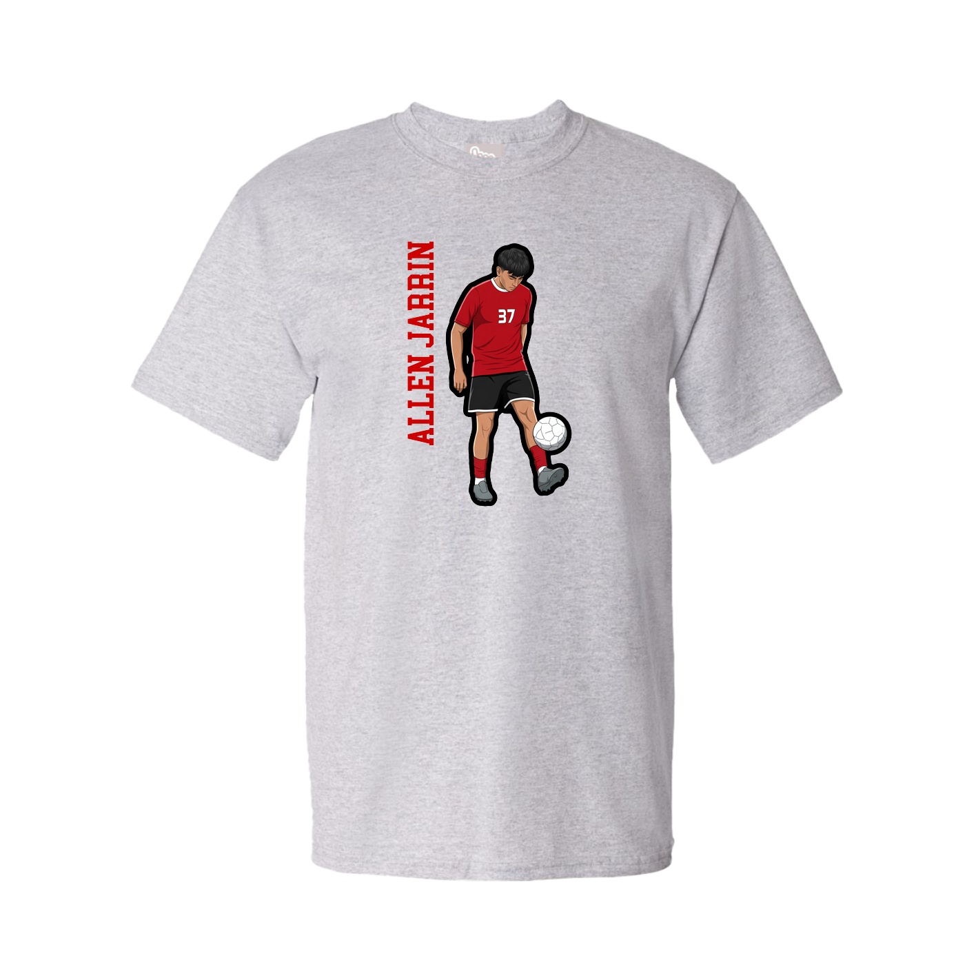 Tee — Name Vertical in Grey
