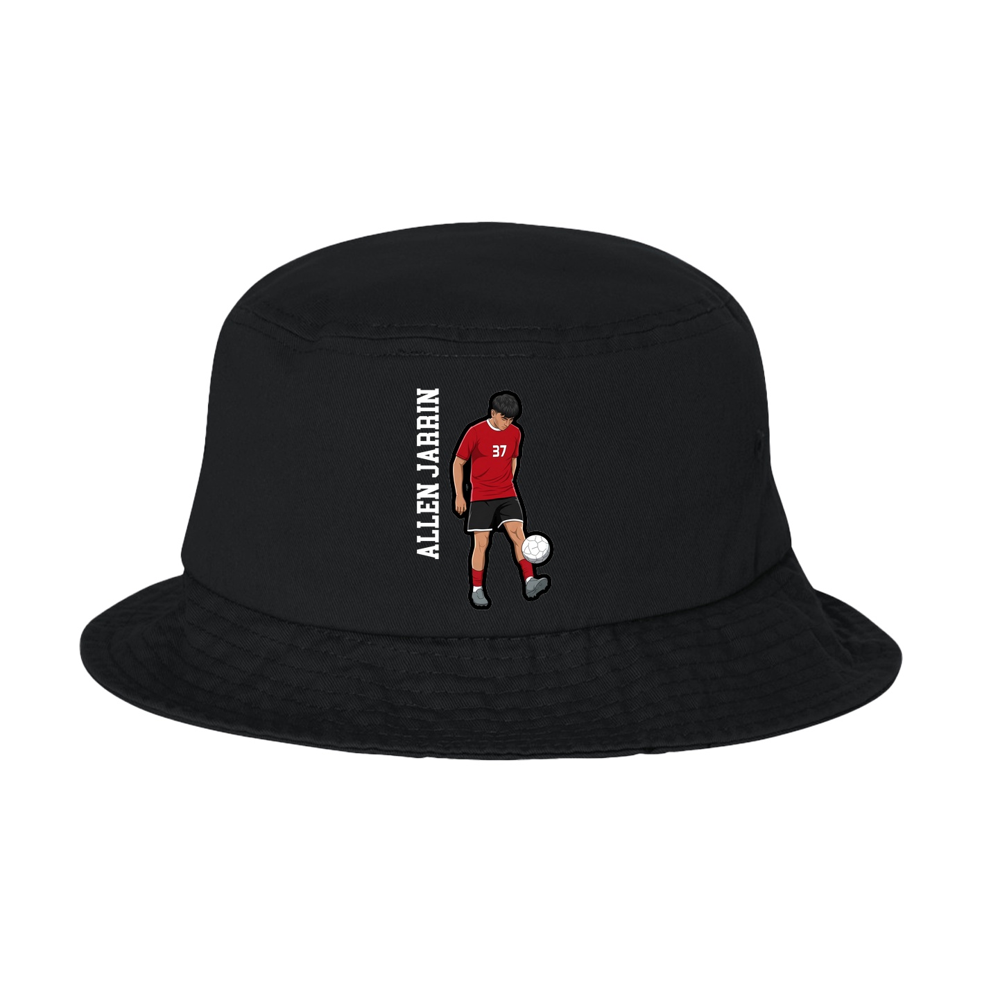 Bucket Cap — Name Vertical in Black
