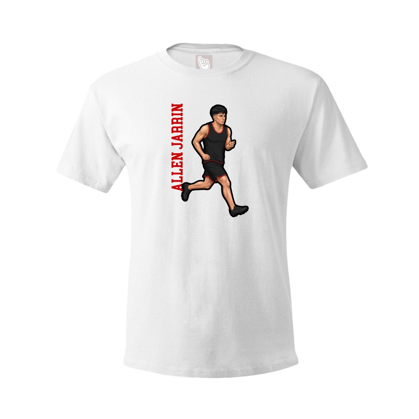 Youth Tee — Name Vertical in White