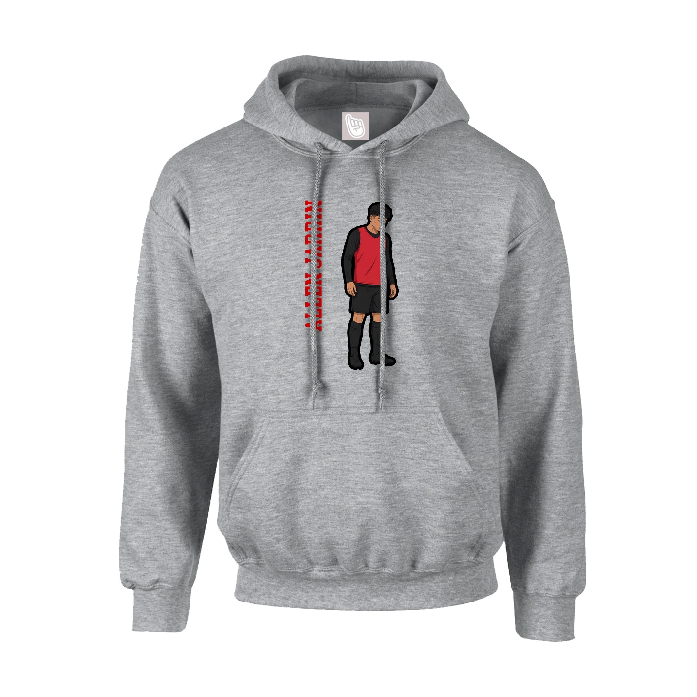 Hoodie — Name Vertical in Grey