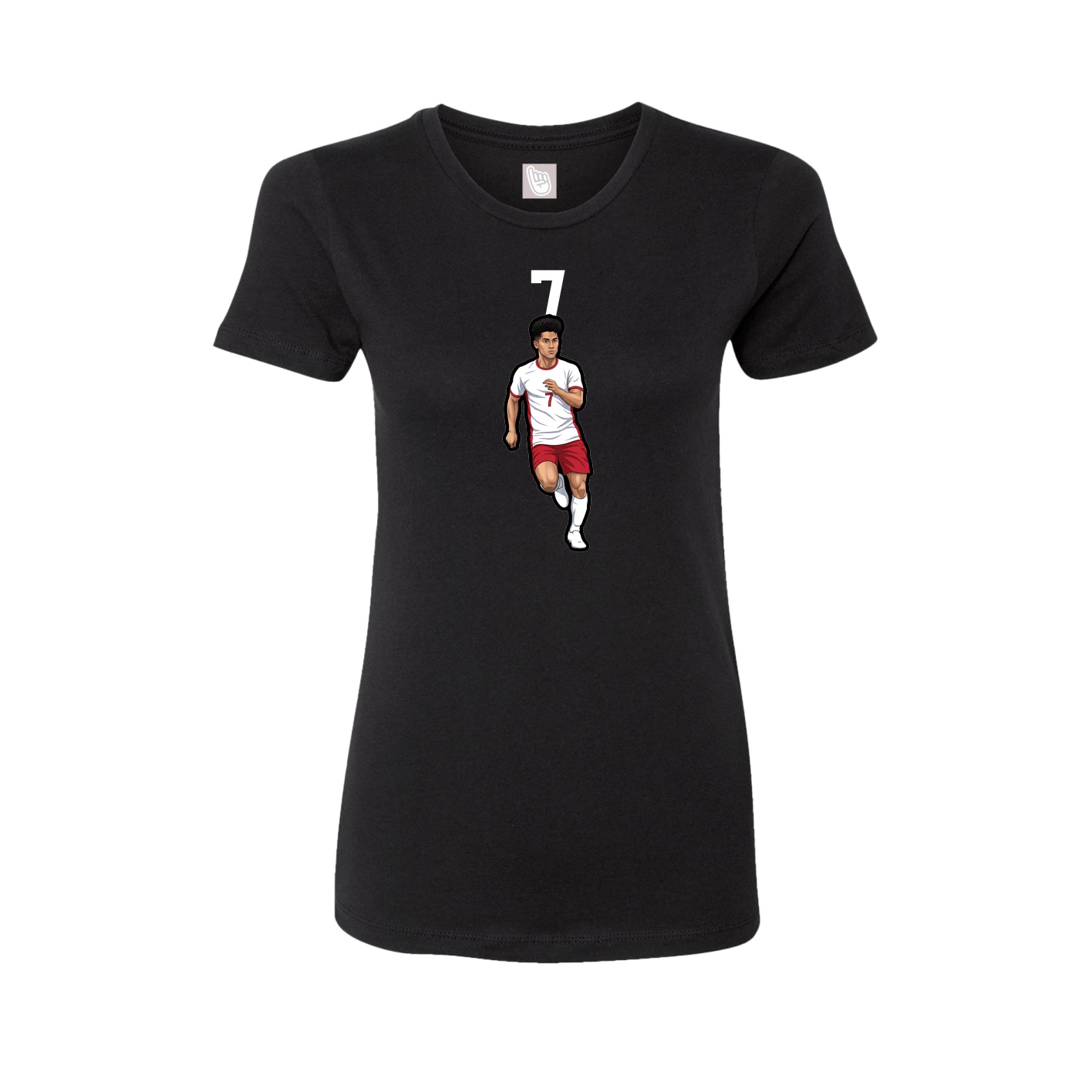 Fitted Women's Tee — Number Top in Black
