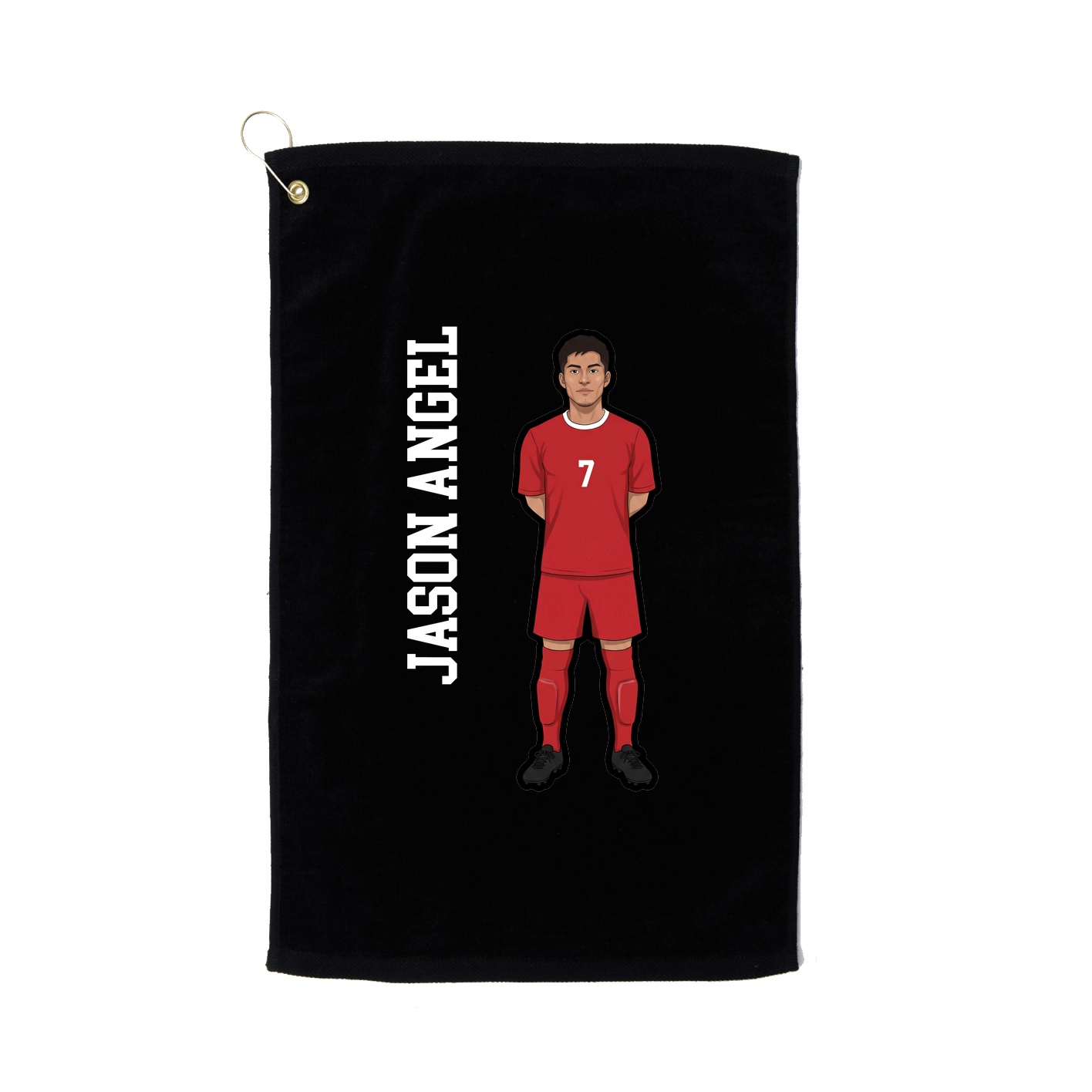 Golf Towel — Name Vertical in Black