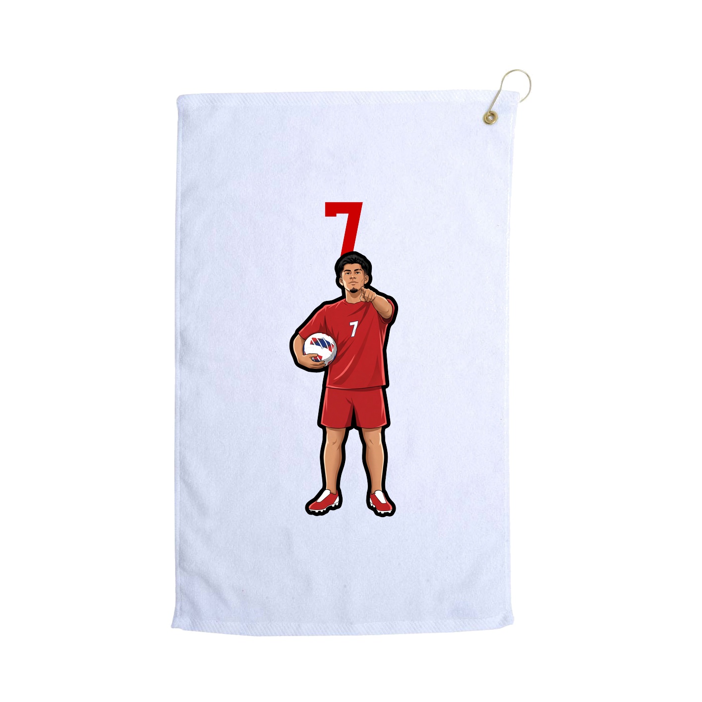 Golf Towel — Number Top in White