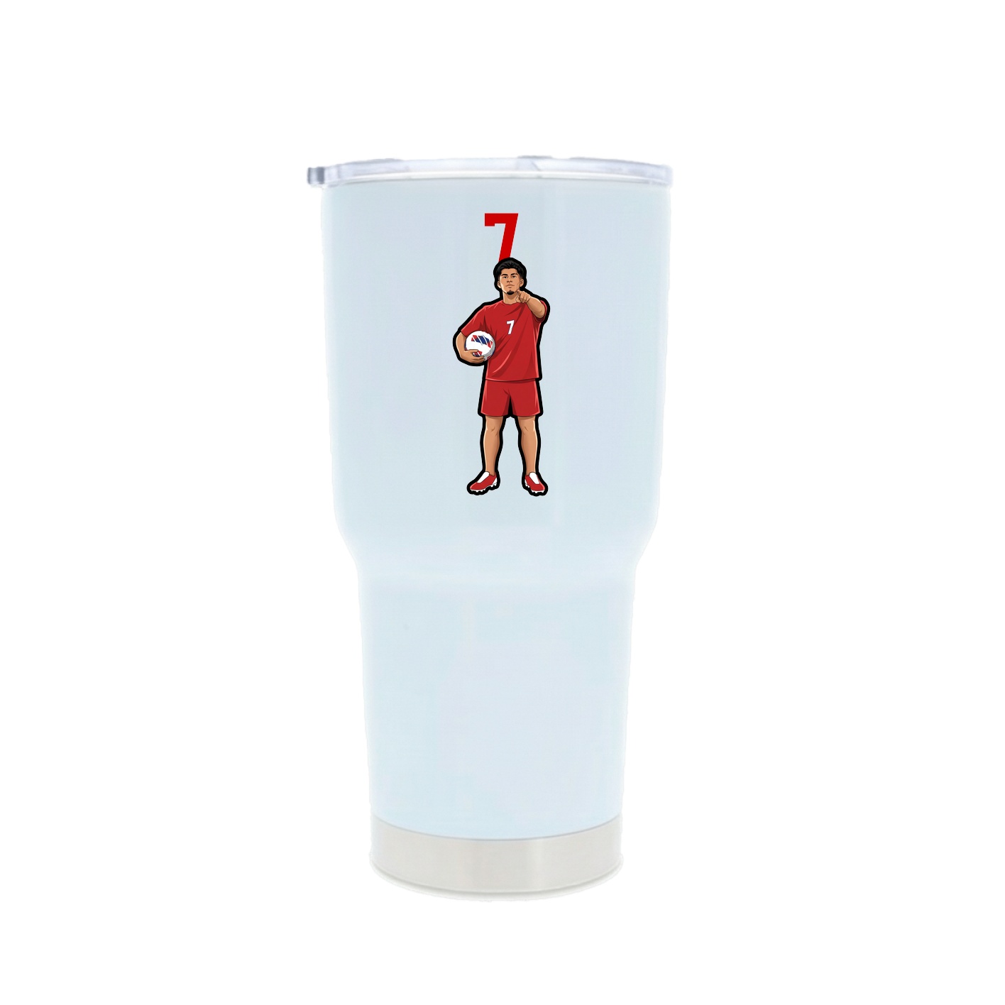 30oz Stainless Steel Tumbler — Number Top in White