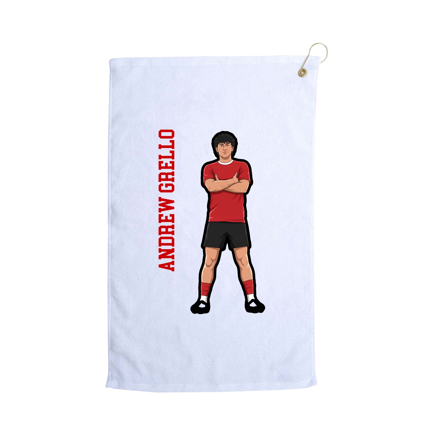 Golf Towel — Name Vertical in White