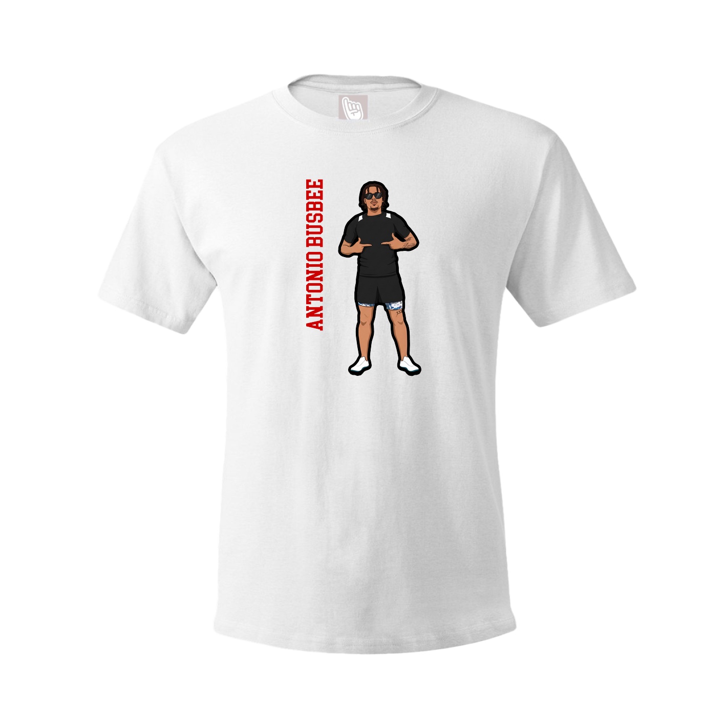 Tee — Name Vertical in White