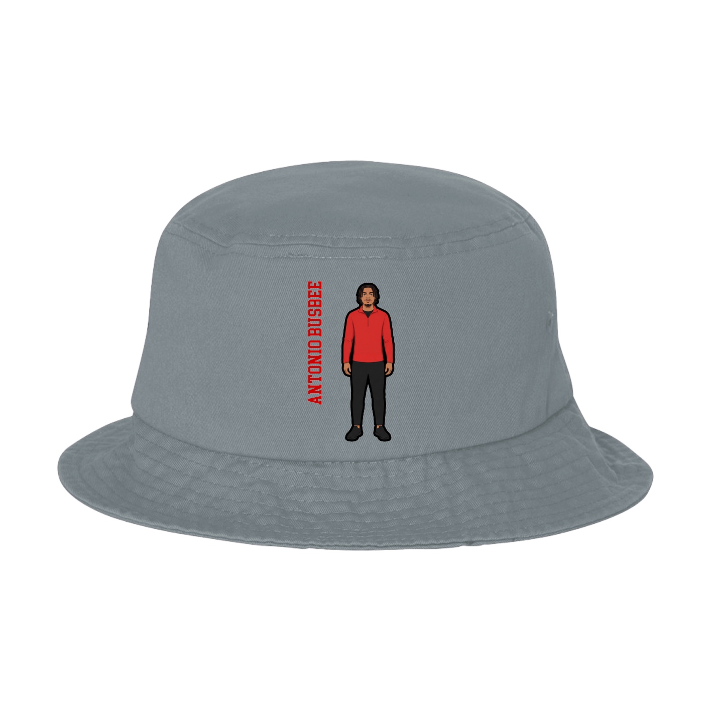 Bucket Cap — Name Vertical in Grey