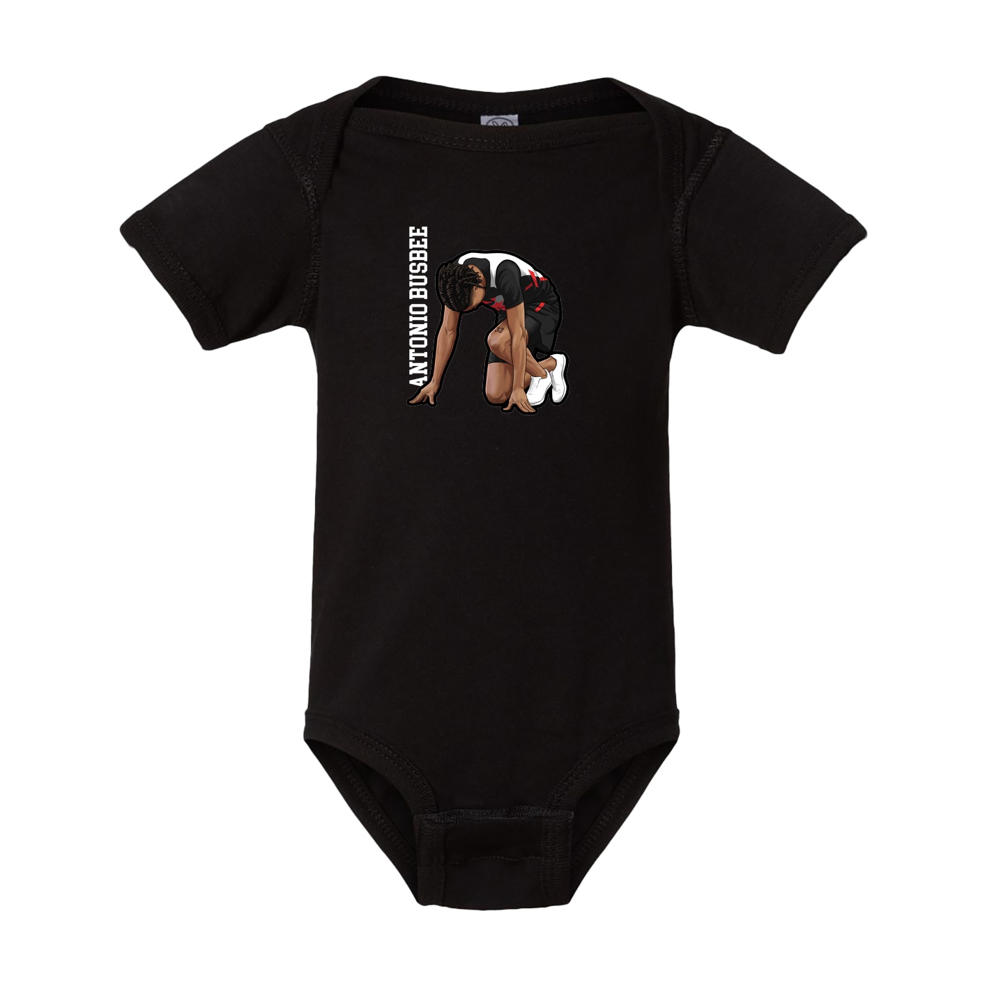 Baby Onesie — Name Vertical in Black