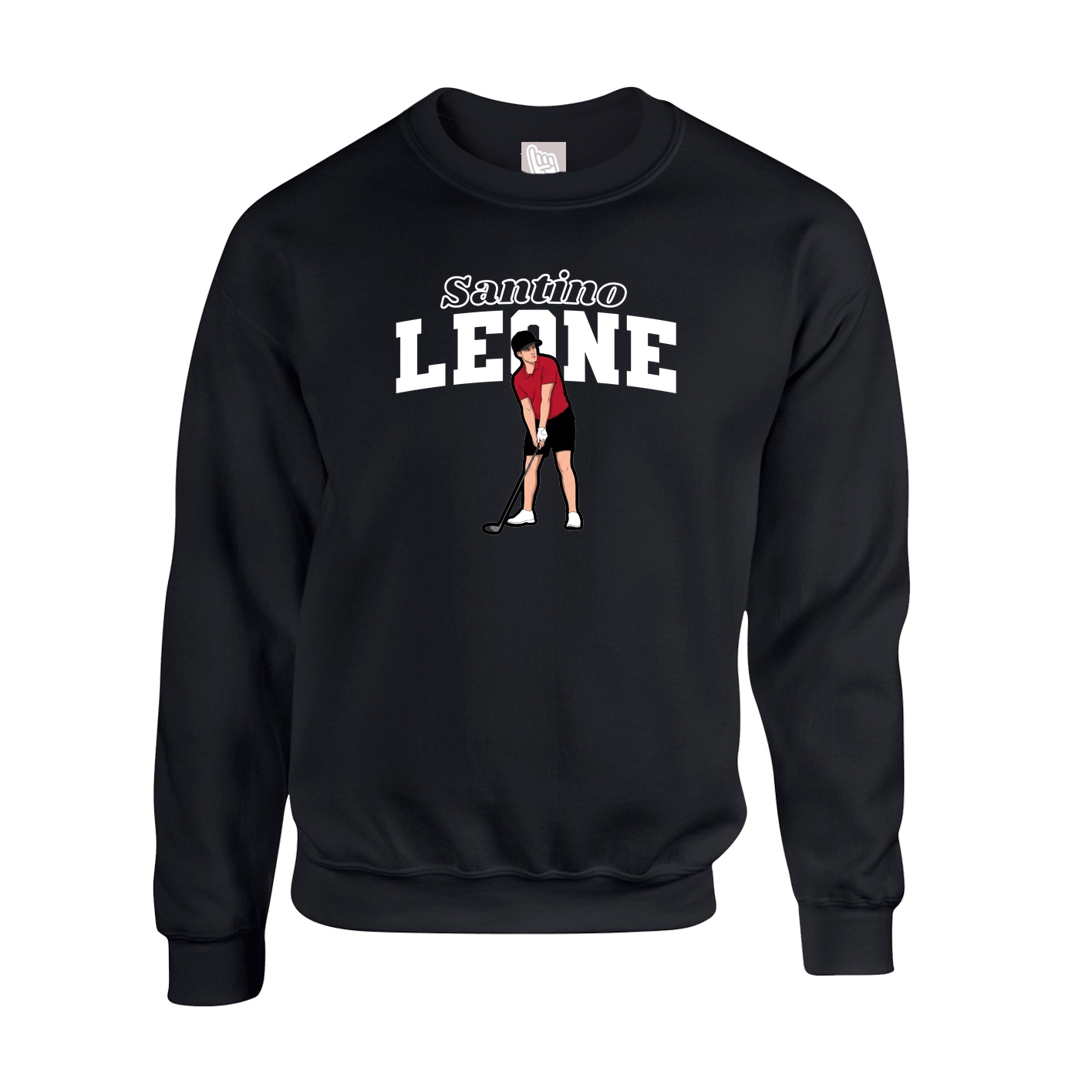 Fleece Crew — Name Arch in Black