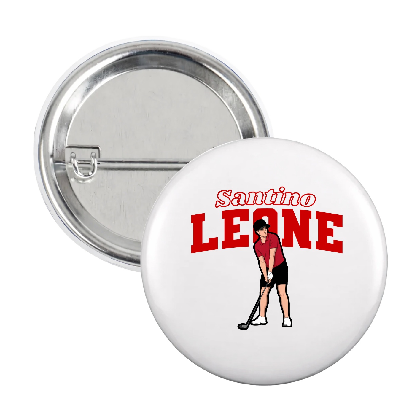 Game Day Button — Name Arch in White
