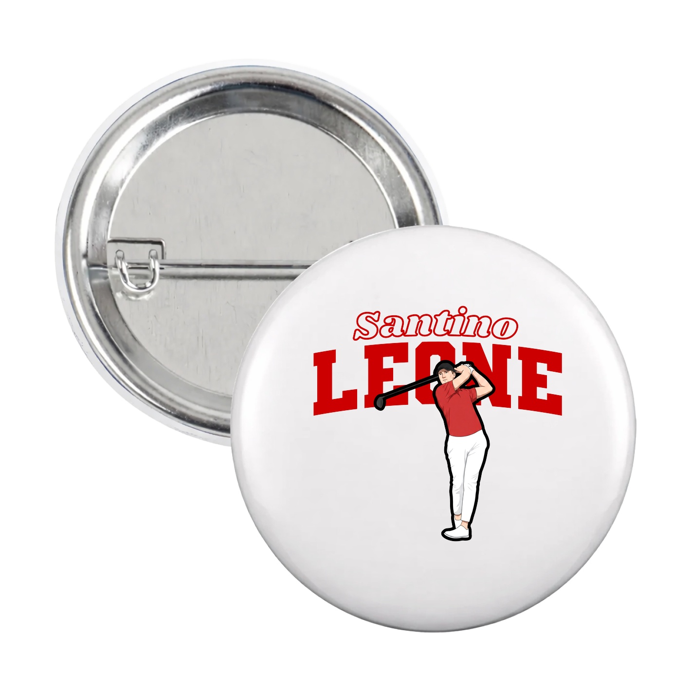 Game Day Button — Name Arch in White