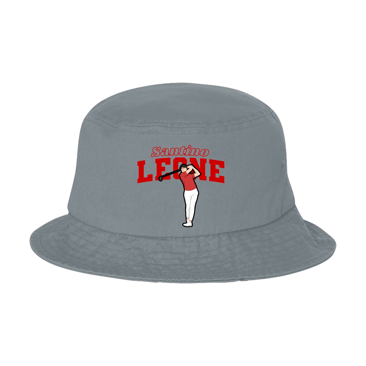 Bucket Cap — Name Arch in Grey