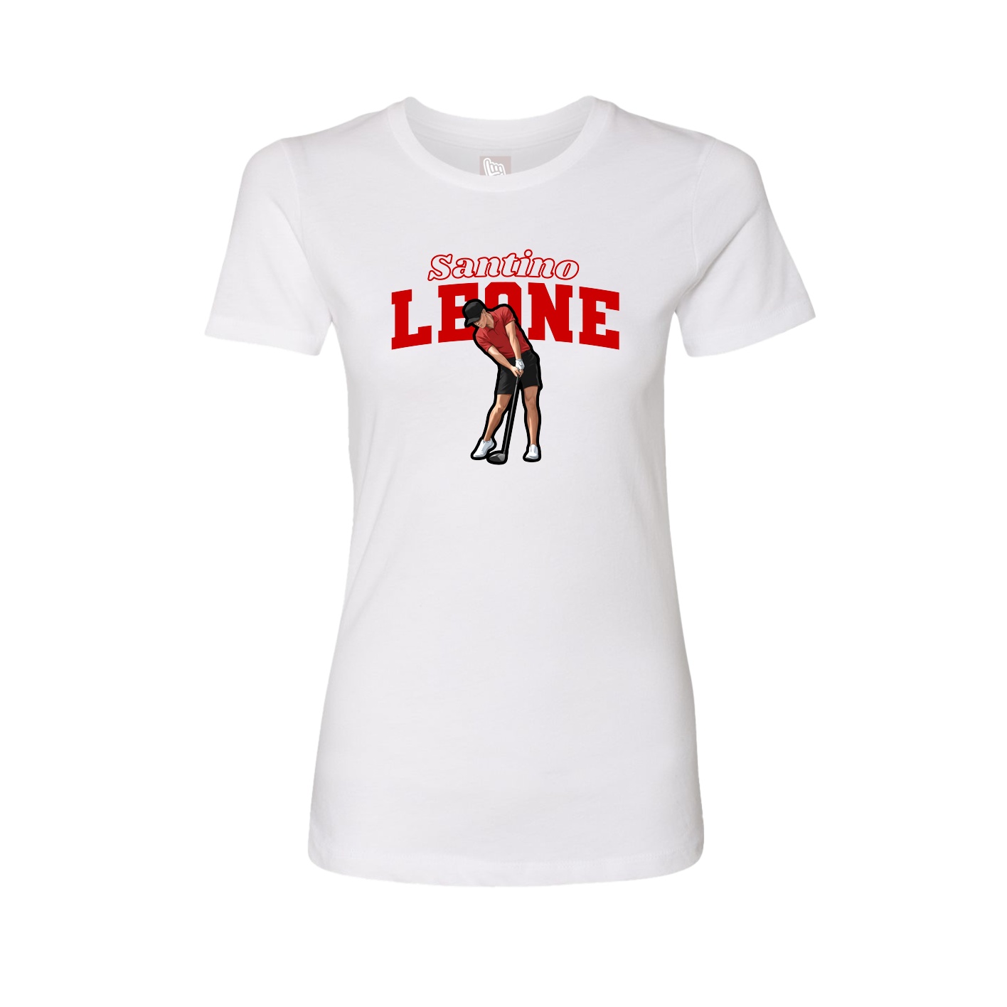 Womens Tee — Name Arch in White