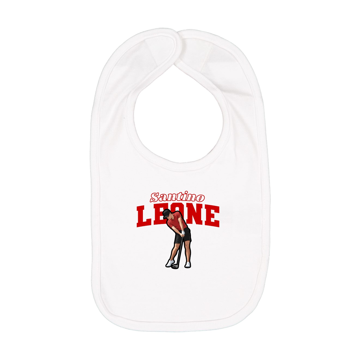 Infant Bib — Name Arch in White