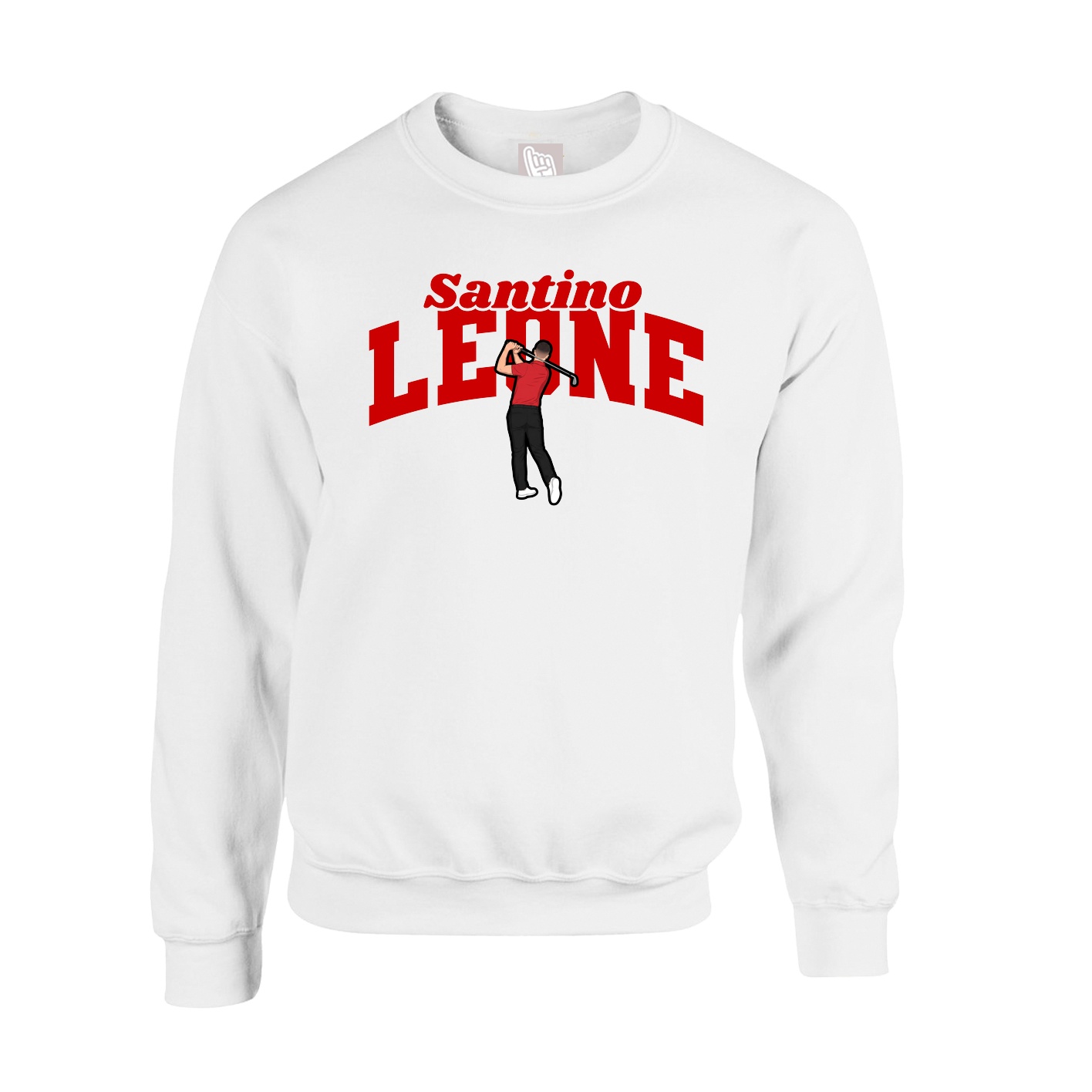 Fleece Crew — Signature Arch in White