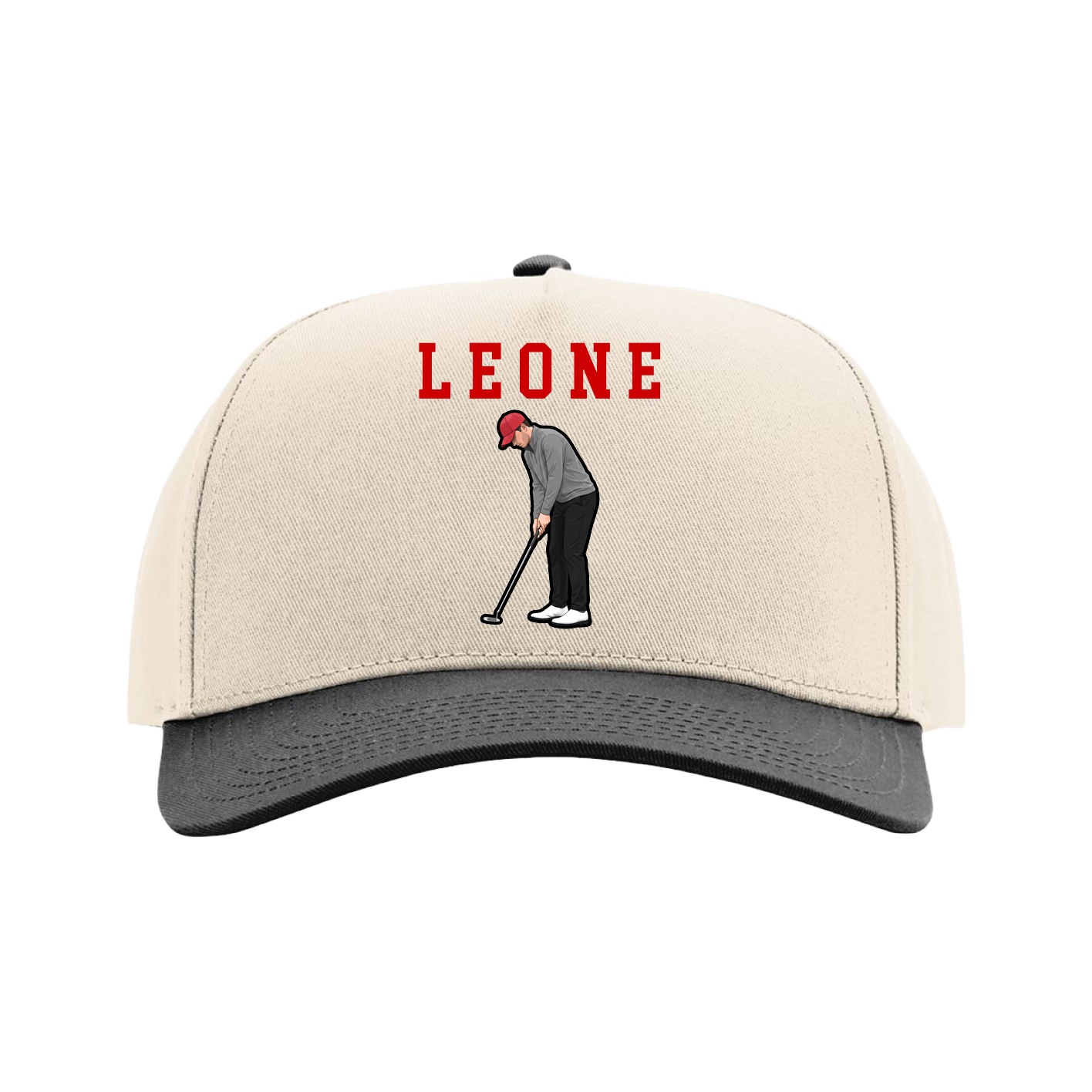Full Fabric Five-Panel Champ Cap — Shirsey in Cream/Black