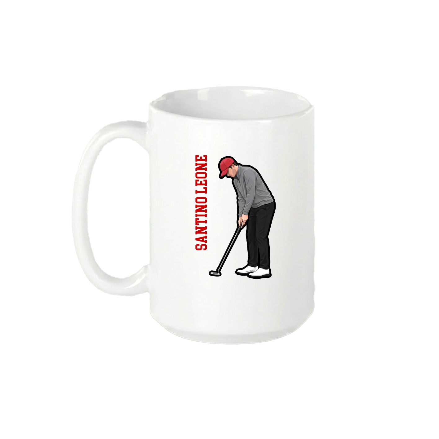 15oz Coffee Mug — Name Vertical in White