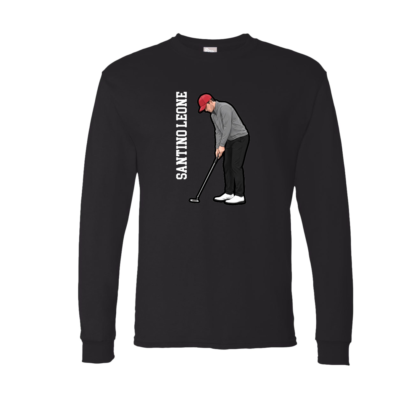 Long Sleeve Tee — Name Vertical in Black
