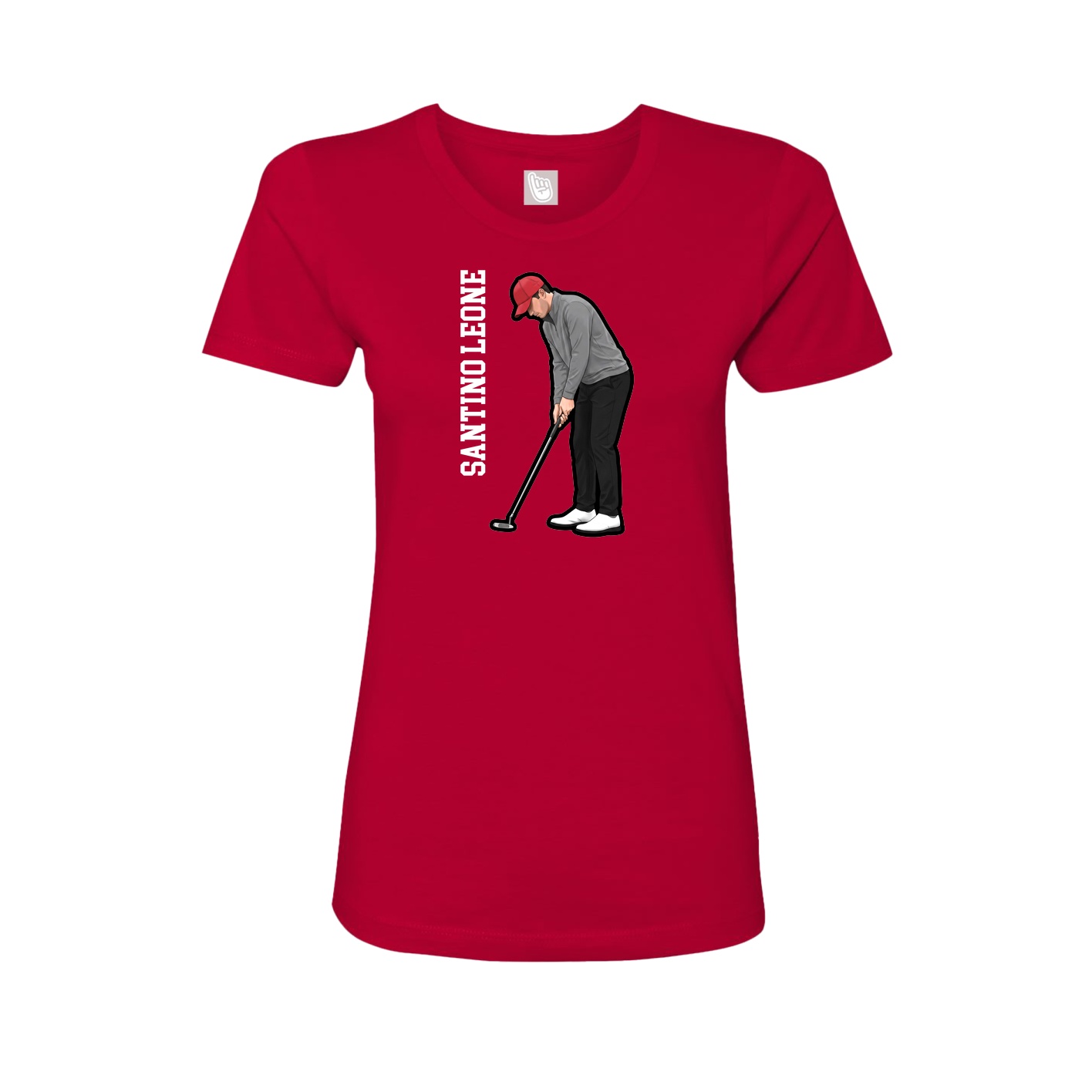 Womens Tee — Name Vertical in Red