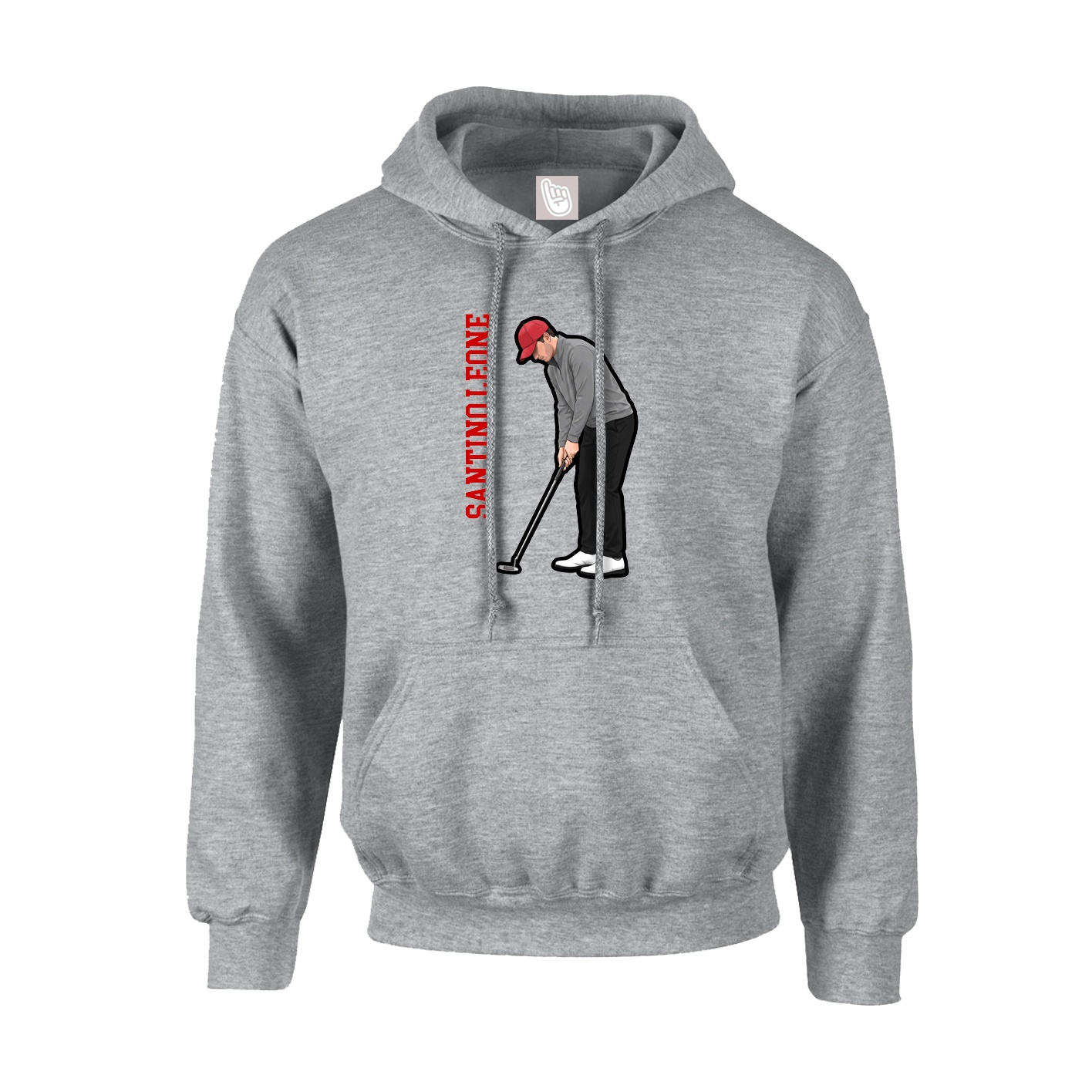Hoodie — Name Vertical in Grey